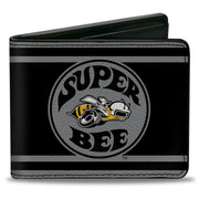 Bi-Fold Wallet - SUPER BEE Logo Stripes Black Gray Bi-Fold Wallets Dodge