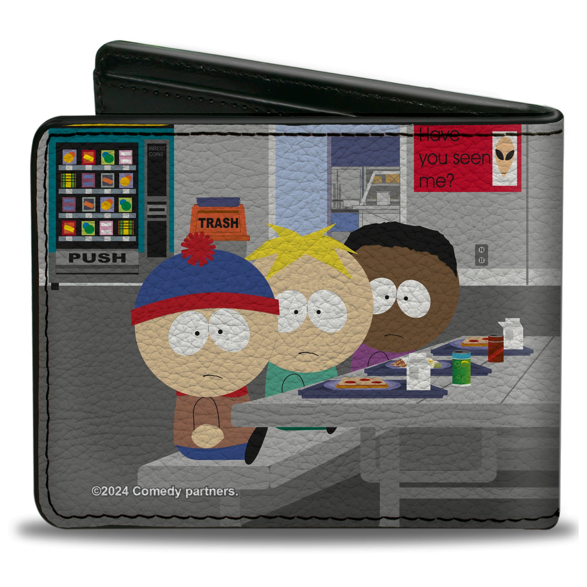 Bi-Fold Wallet - South Park Boys Group Cafeteria Table Scene Bi-Fold Wallets South Park