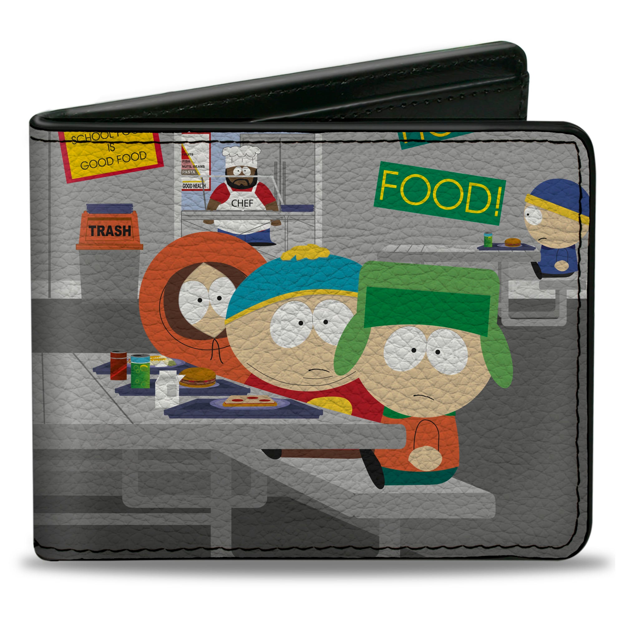 Bi-Fold Wallet - South Park Boys Group Cafeteria Table Scene Bi-Fold Wallets South Park