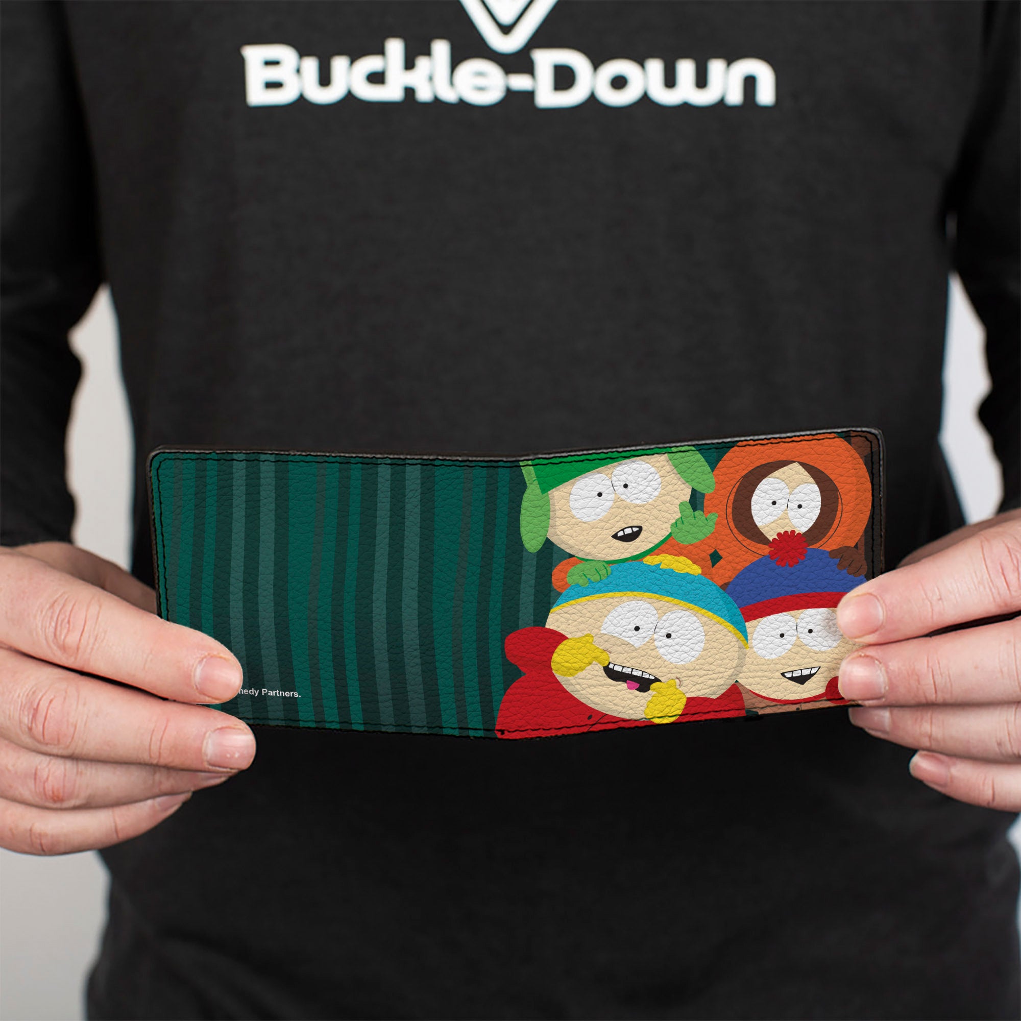 Bi-Fold Wallet - South Park Boys Group Pose Stripe Greens Bi-Fold Wallets South Park