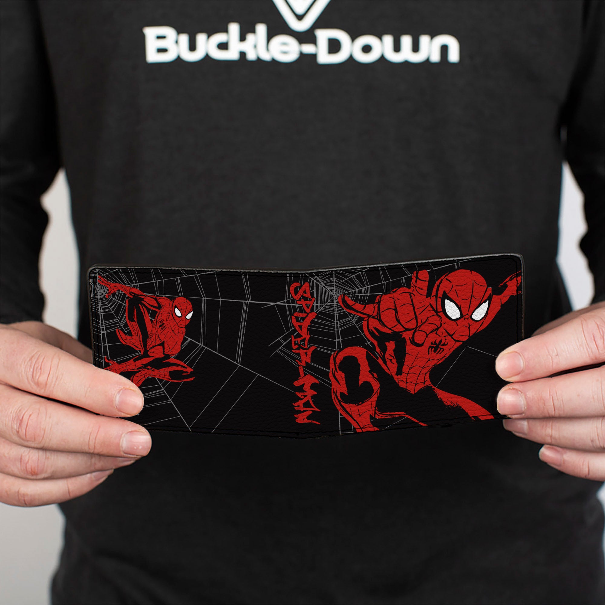 ULTIMATE SPIDER-MAN  

Bi-Fold Wallet - SPIDER-MAN Graffiti Action Poses/Spiderweb Sketch Black/Gray/Red