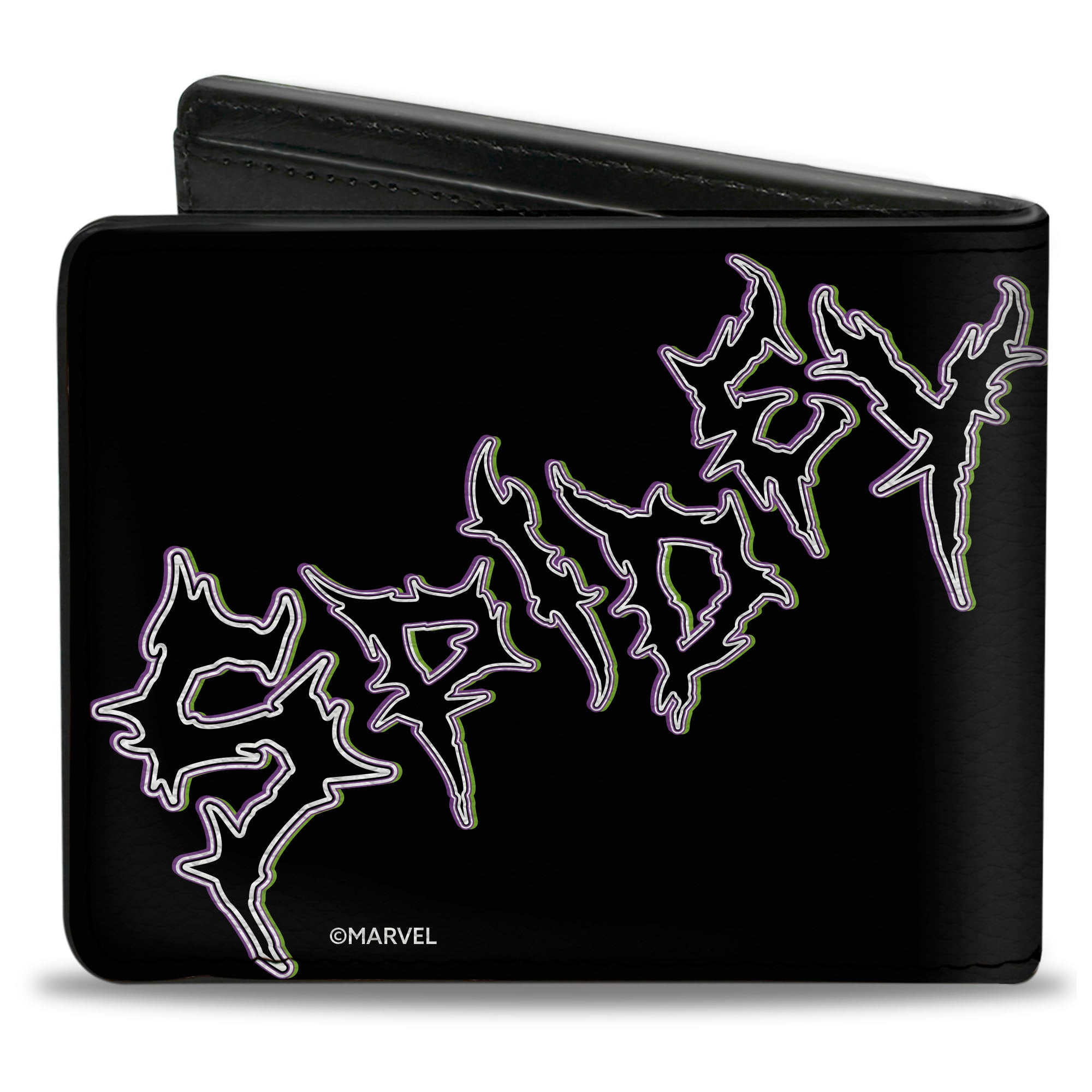 Bi-Fold Wallet - Spider-Man SPIDEY Sense Pose Black/Purple/Green Bi-Fold Wallets Marvel Comics