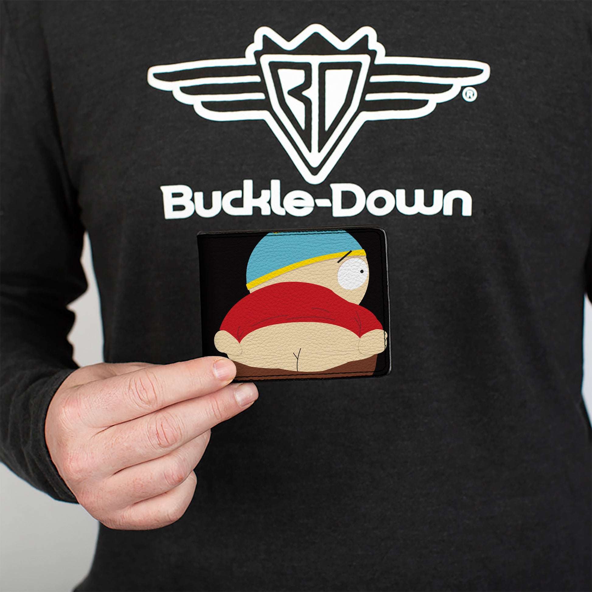 Bi-Fold Wallet - South Park Cartman Mooning Pose and Logo Black Bi-Fold Wallets South Park