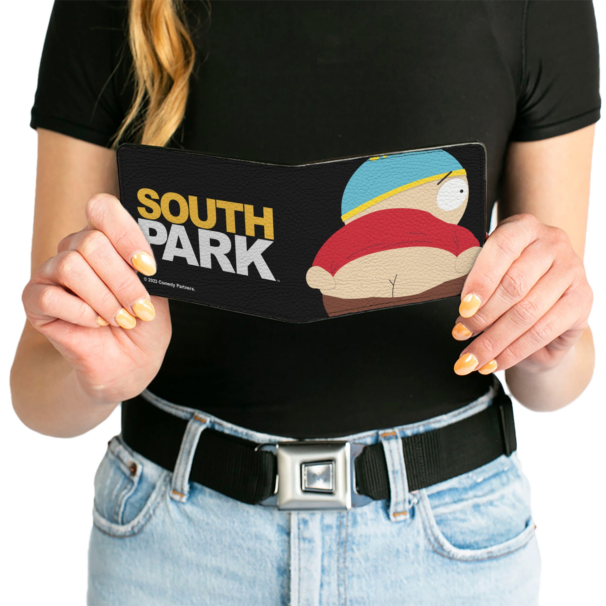 Bi-Fold Wallet - South Park Cartman Mooning Pose and Logo Black Bi-Fold Wallets South Park