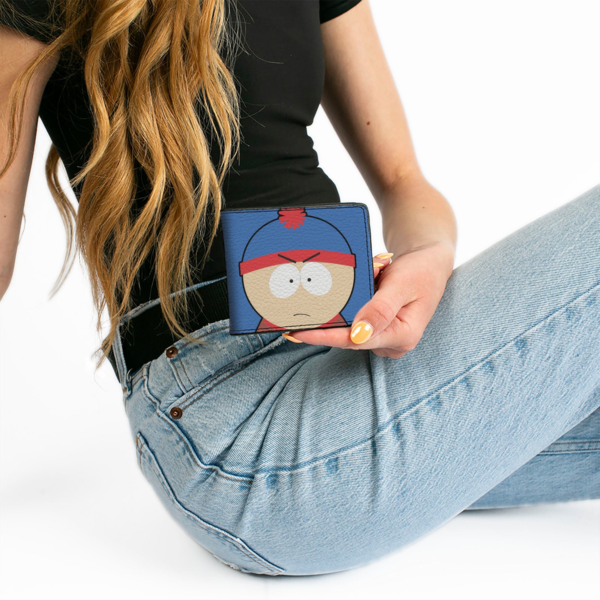 Bi-Fold Wallet - South Park Stan Face Character Close-Up Blue Bi-Fold Wallets South Park