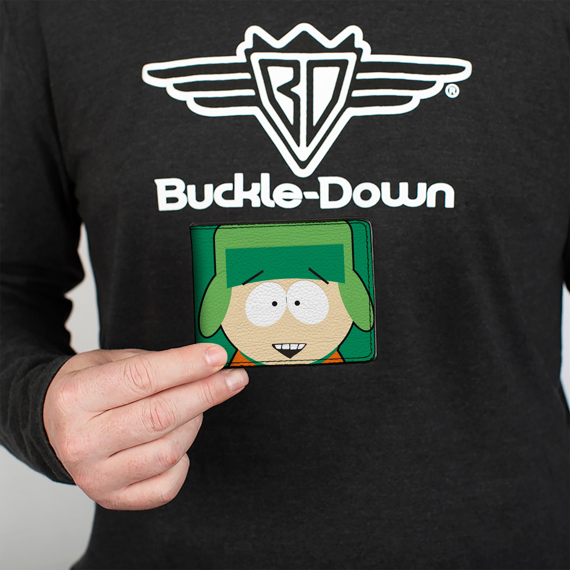 Bi-Fold Wallet - South Park Kyle Face Character Close-Up Green Bi-Fold Wallets South Park