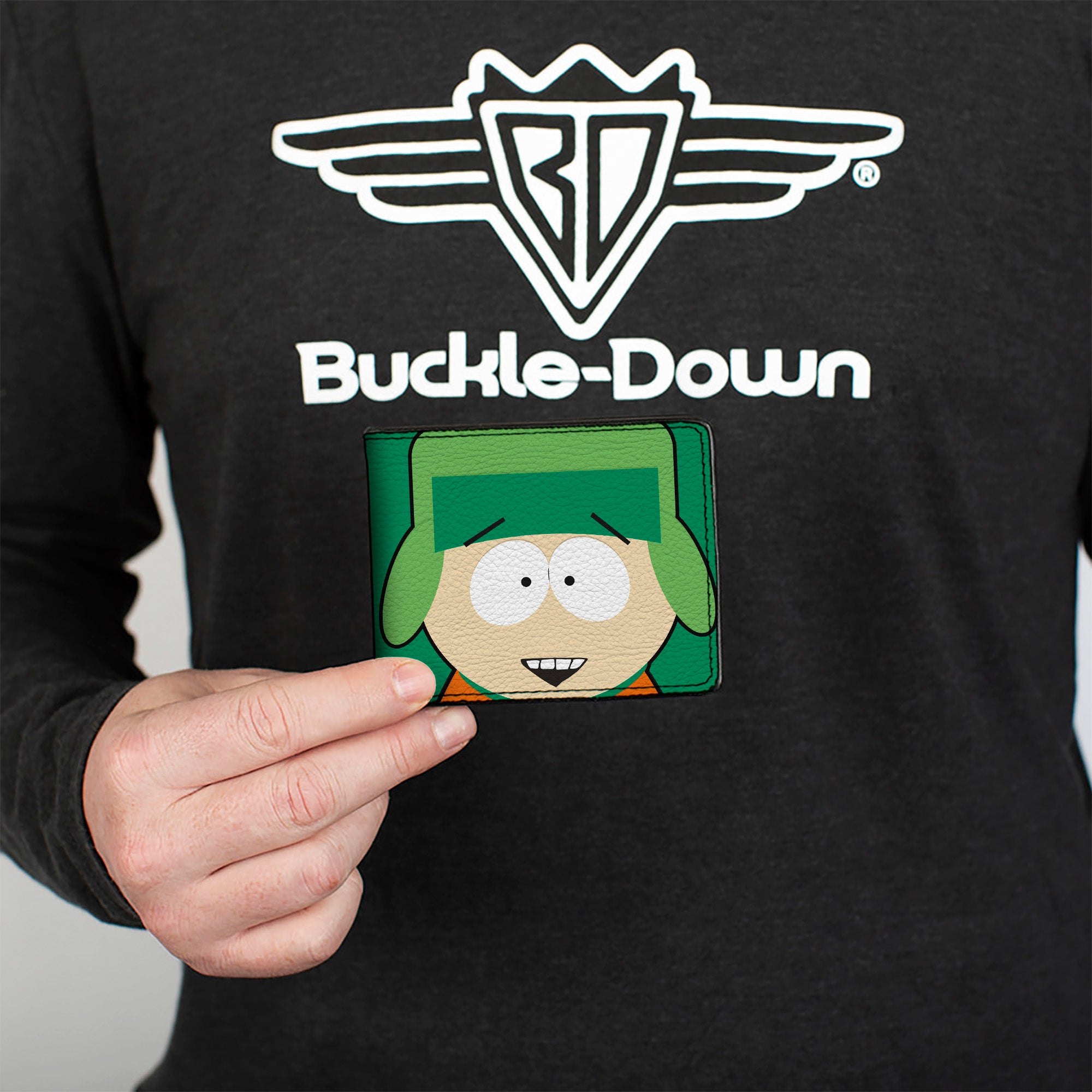 Bi-Fold Wallet - South Park Kyle Face Character Close-Up Green Bi-Fold Wallets South Park