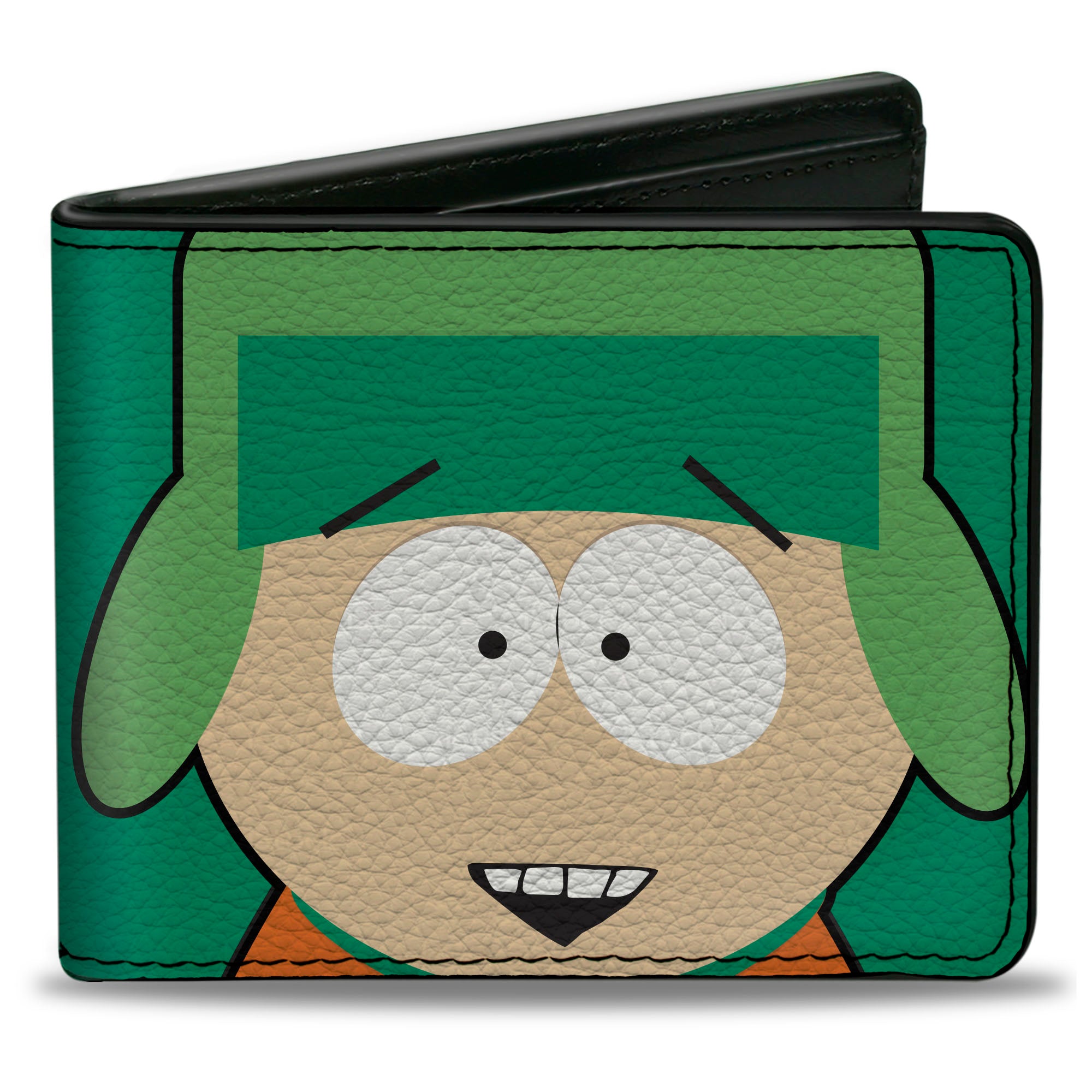 Bi-Fold Wallet - South Park Kyle Face Character Close-Up Green Bi-Fold Wallets South Park