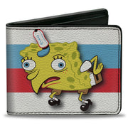 Bi-Fold Wallet - Mocking SpongeBob Pose Stripe White Black Red Blue Bi-Fold Wallets SpongeBob SquarePants
