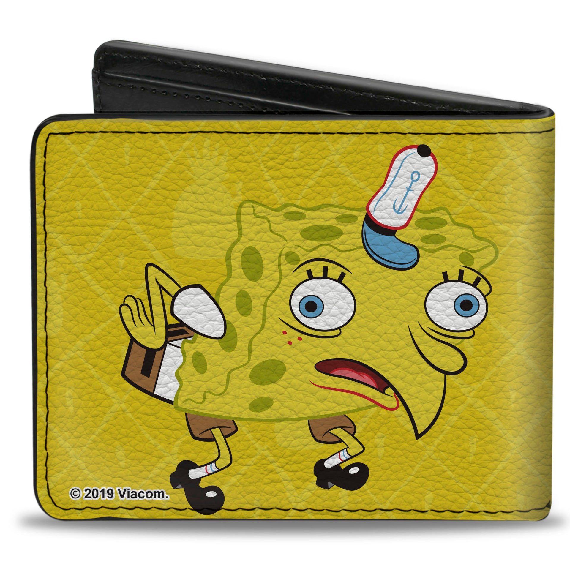 Bi-Fold Wallet - Mocking SpongeBob Pose Pineapple CLOSE-UP Yellows Bi-Fold Wallets SpongeBob SquarePants