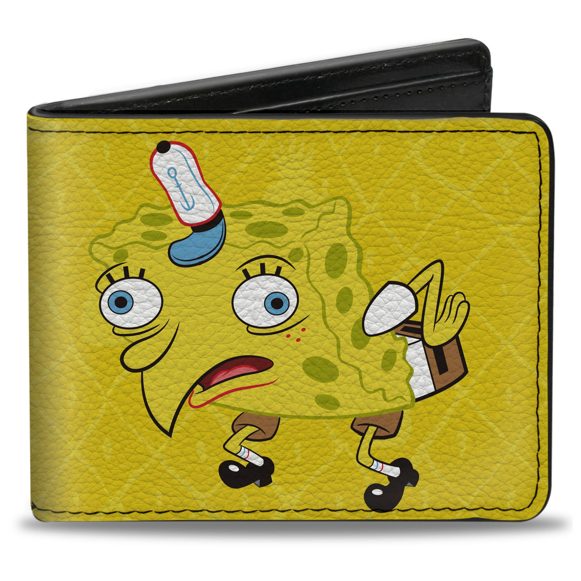 Bi-Fold Wallet - Mocking SpongeBob Pose Pineapple CLOSE-UP Yellows Bi-Fold Wallets SpongeBob SquarePants