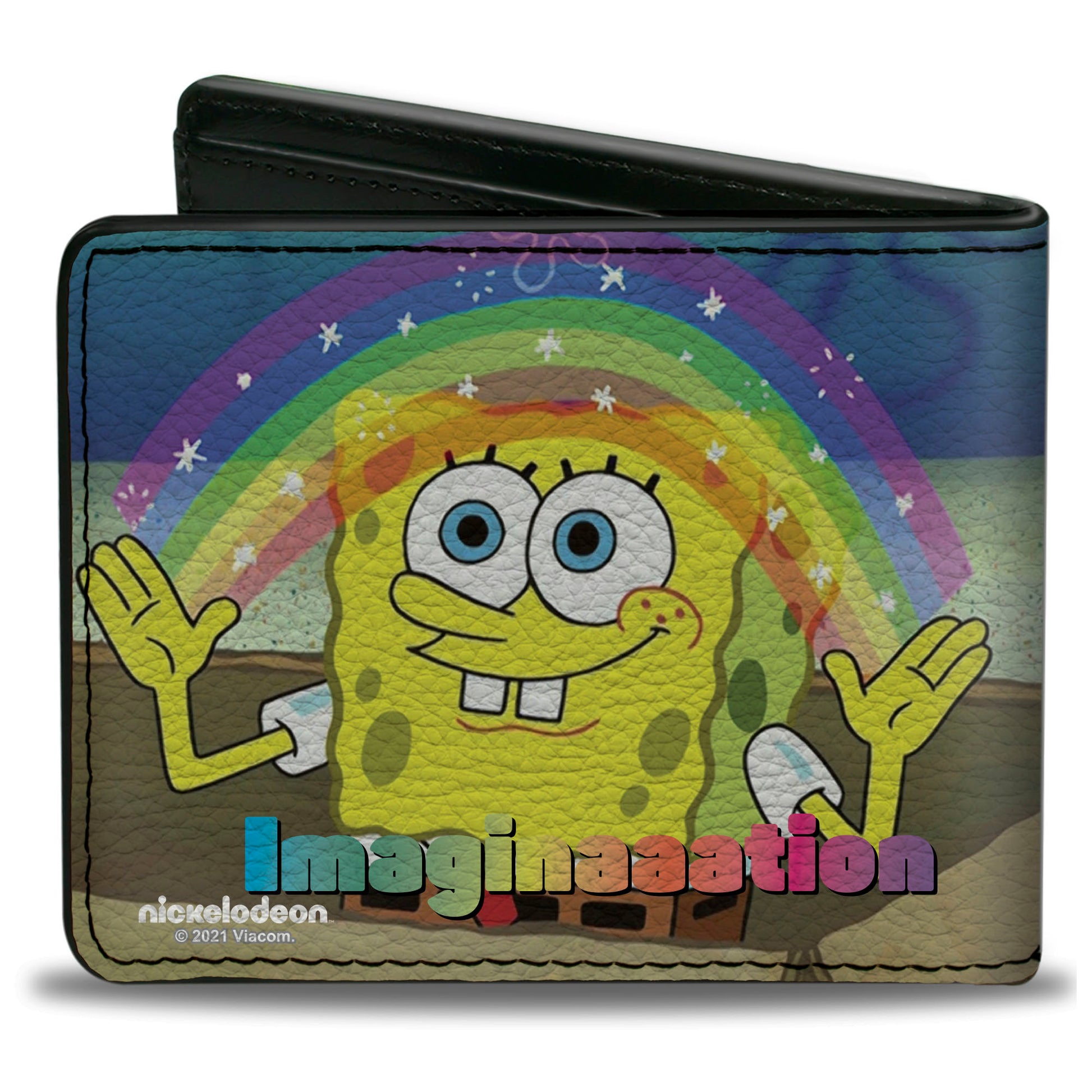Bi-Fold Wallet - SpongeBob SquarePants IMAGINAAATION Smiling Rainbow Pose Bi-Fold Wallets SpongeBob SquarePants