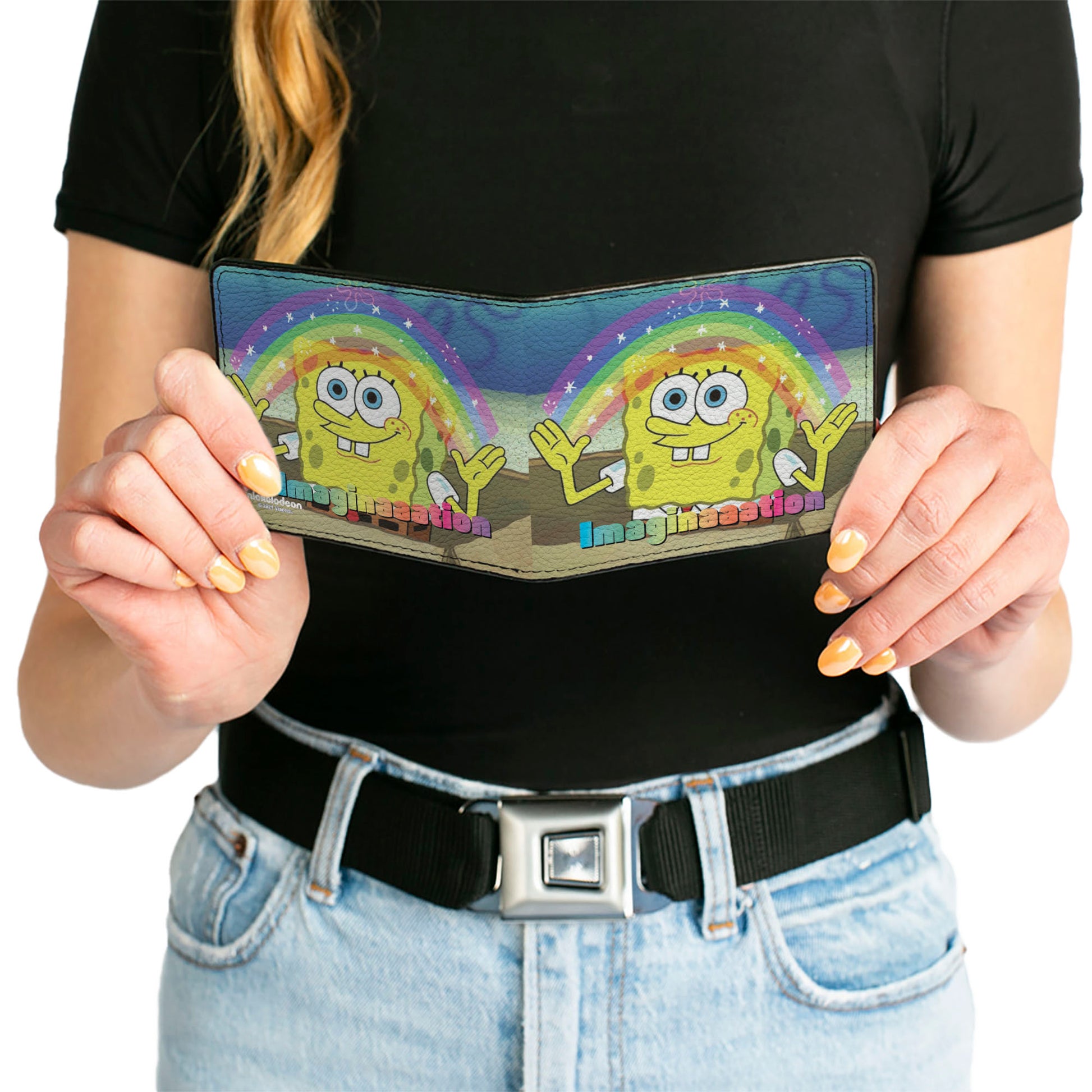 Bi-Fold Wallet - SpongeBob SquarePants IMAGINAAATION Smiling Rainbow Pose Bi-Fold Wallets SpongeBob SquarePants