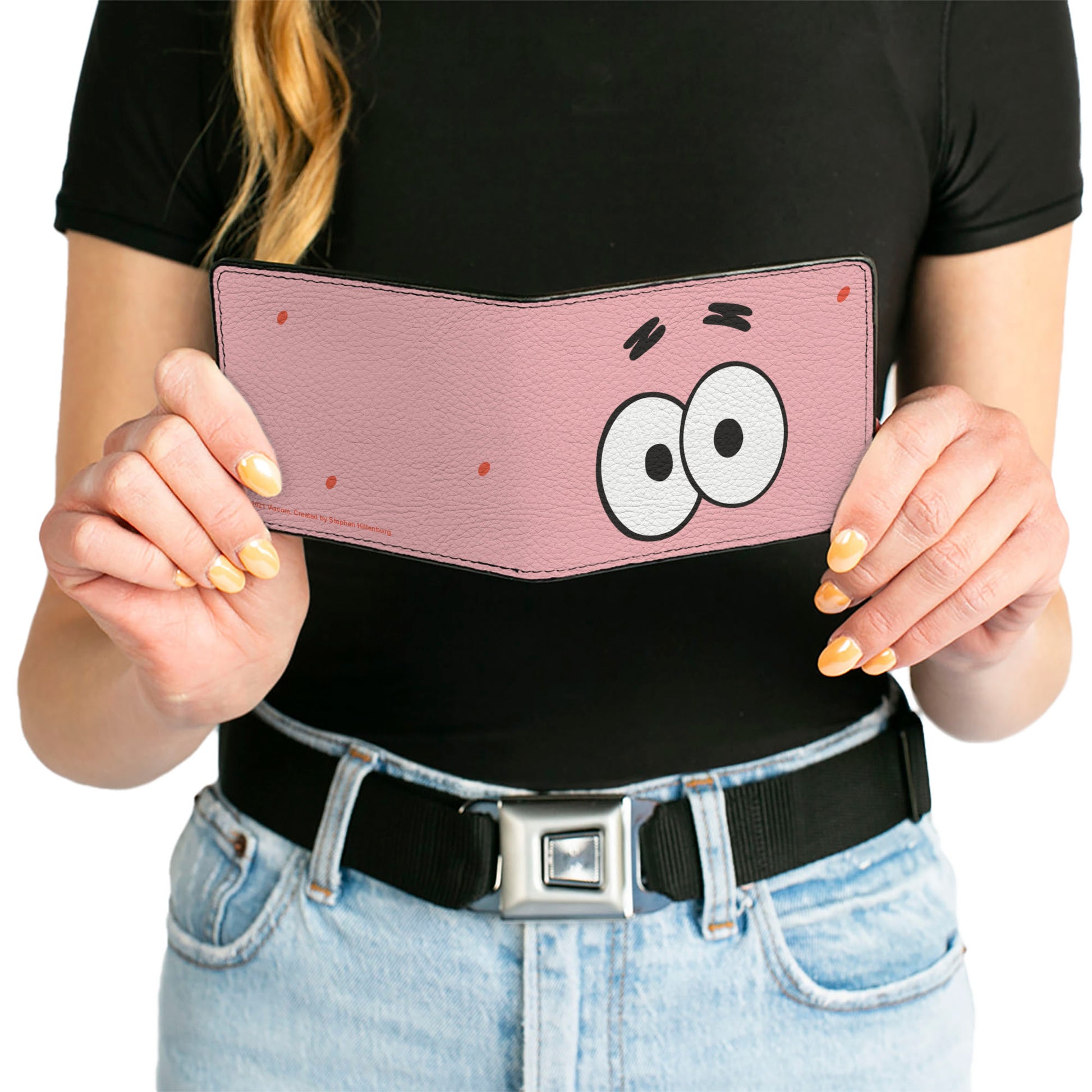 Bi-Fold Wallet - SpongeBob SquarePants Patrick Starfish Eyes CLOSE-UP Pink Bi-Fold Wallets SpongeBob SquarePants