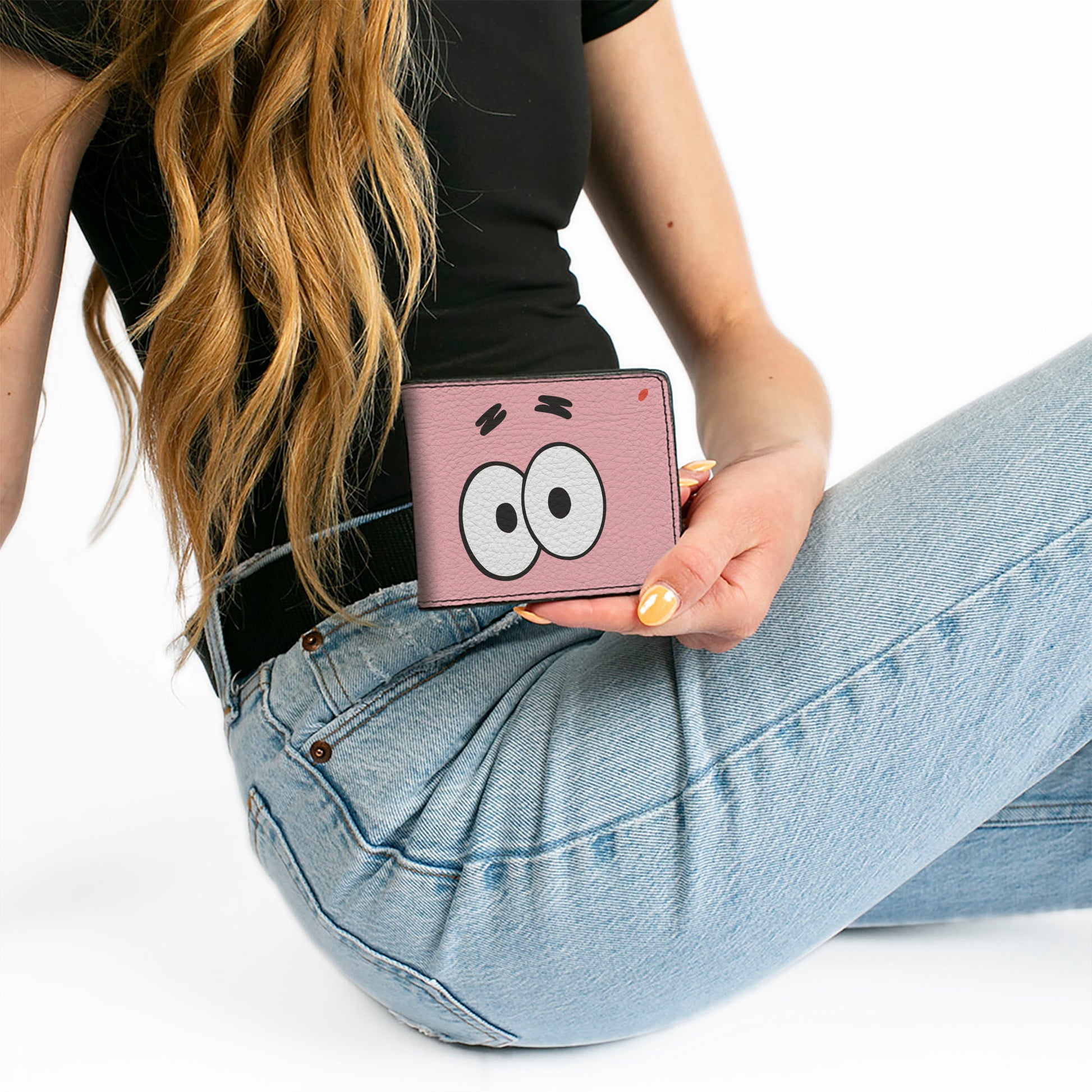 Bi-Fold Wallet - SpongeBob SquarePants Patrick Starfish Eyes CLOSE-UP Pink Bi-Fold Wallets SpongeBob SquarePants