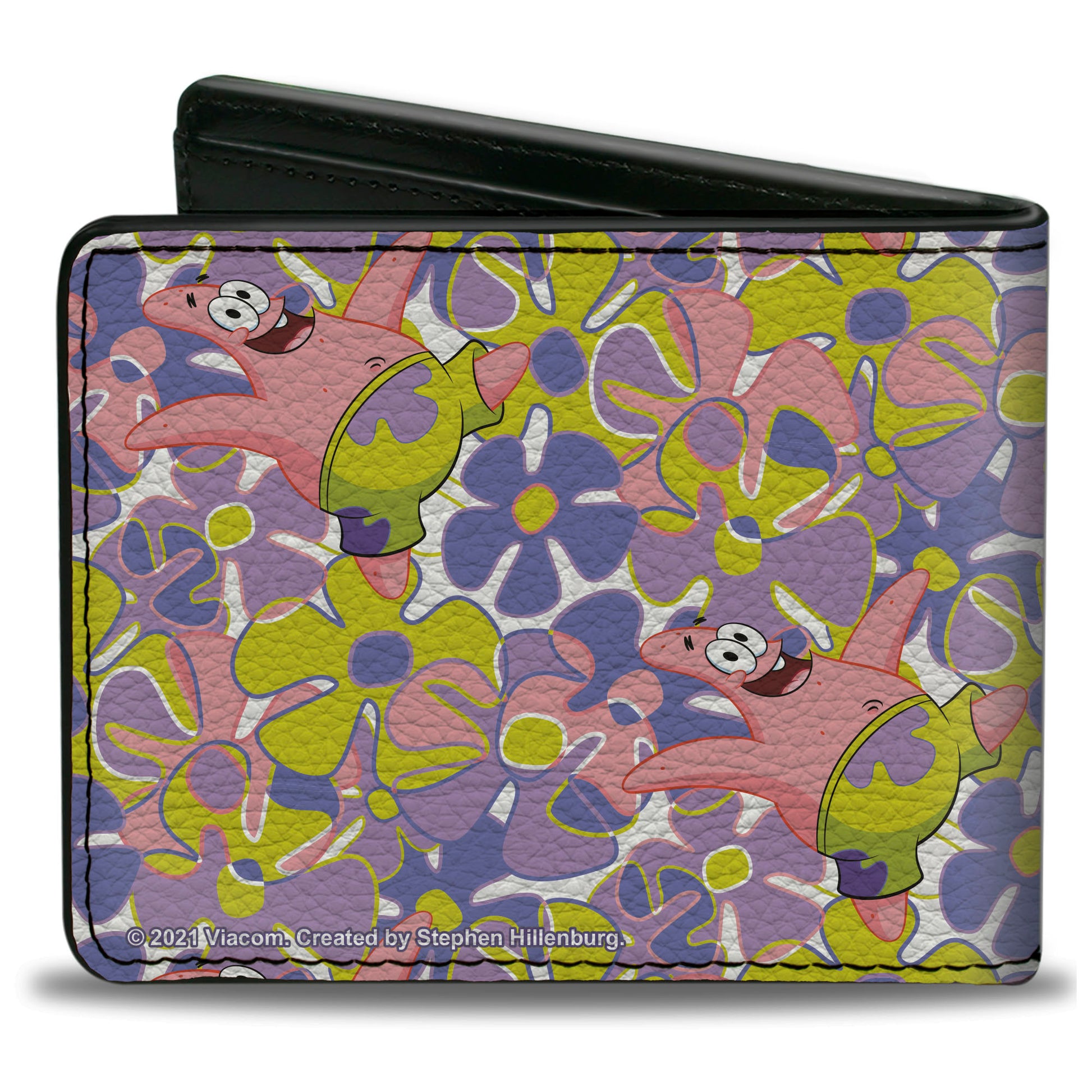 Bi-Fold Wallet - SpongeBob SquarePants Patrick Starfish Sea Flowers Pose Collage Multi Color Bi-Fold Wallets SpongeBob SquarePants