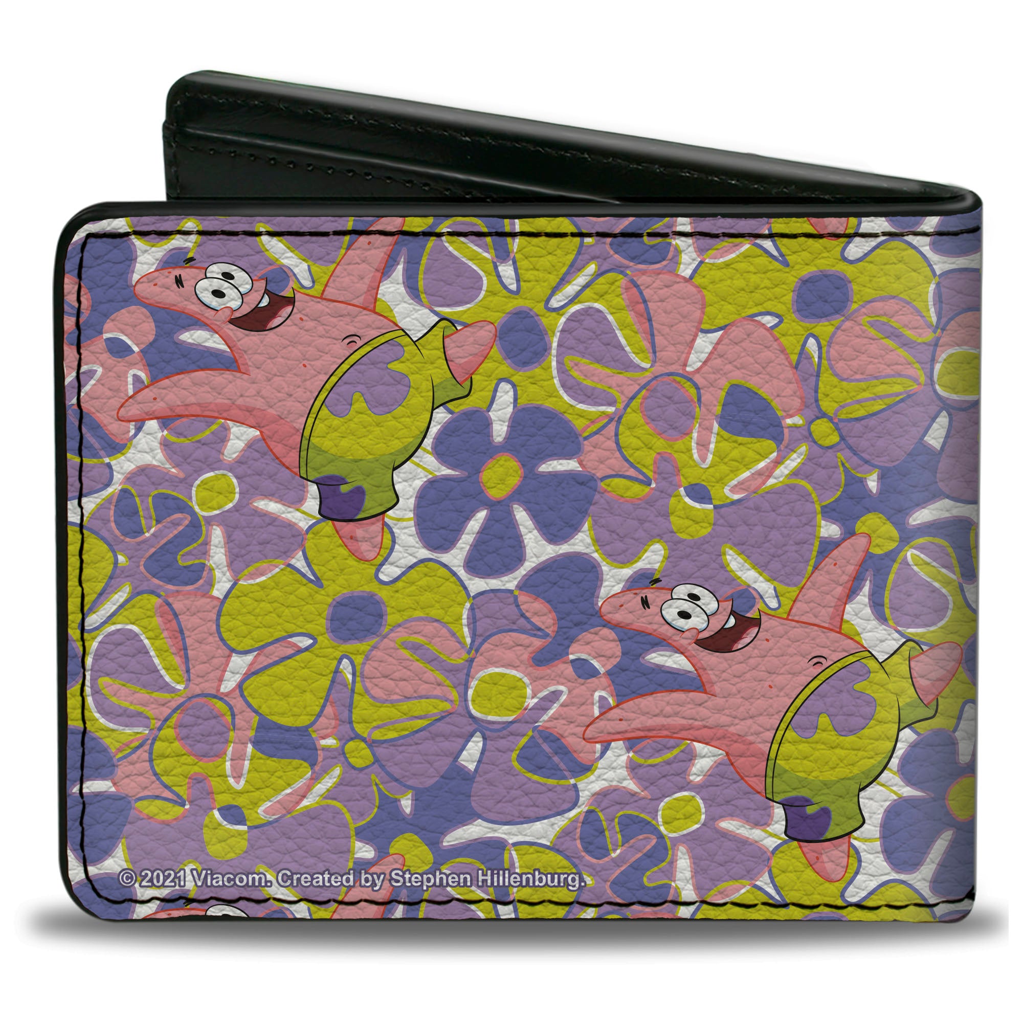 Bi-Fold Wallet - SpongeBob SquarePants Patrick Starfish Sea Flowers Pose Collage Multi Color Bi-Fold Wallets SpongeBob SquarePants