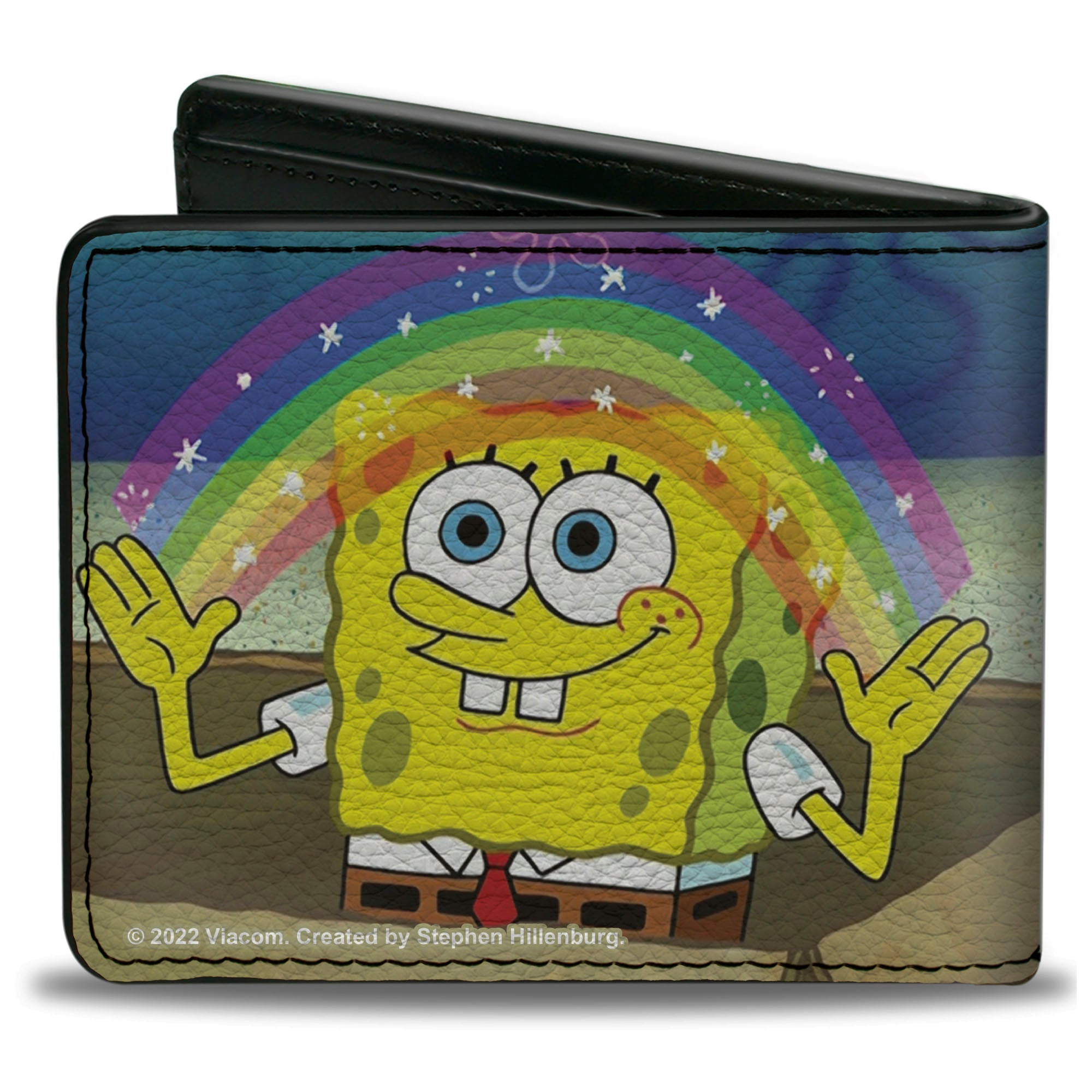 Bi-Fold Wallet - SpongeBob SquarePants Imagination Smiling Rainbow Pose Bi-Fold Wallets Nickelodeon