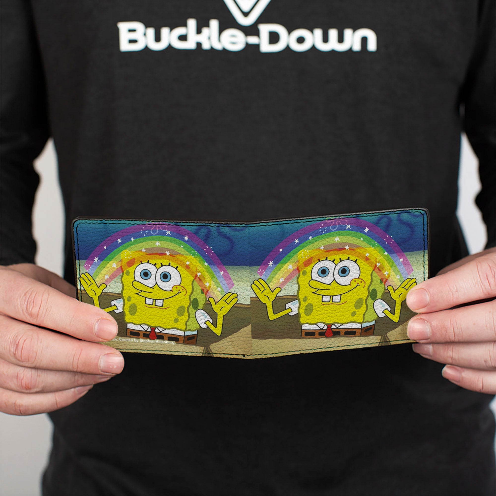Bi-Fold Wallet - SpongeBob SquarePants Imagination Smiling Rainbow Pose Bi-Fold Wallets SpongeBob SquarePants