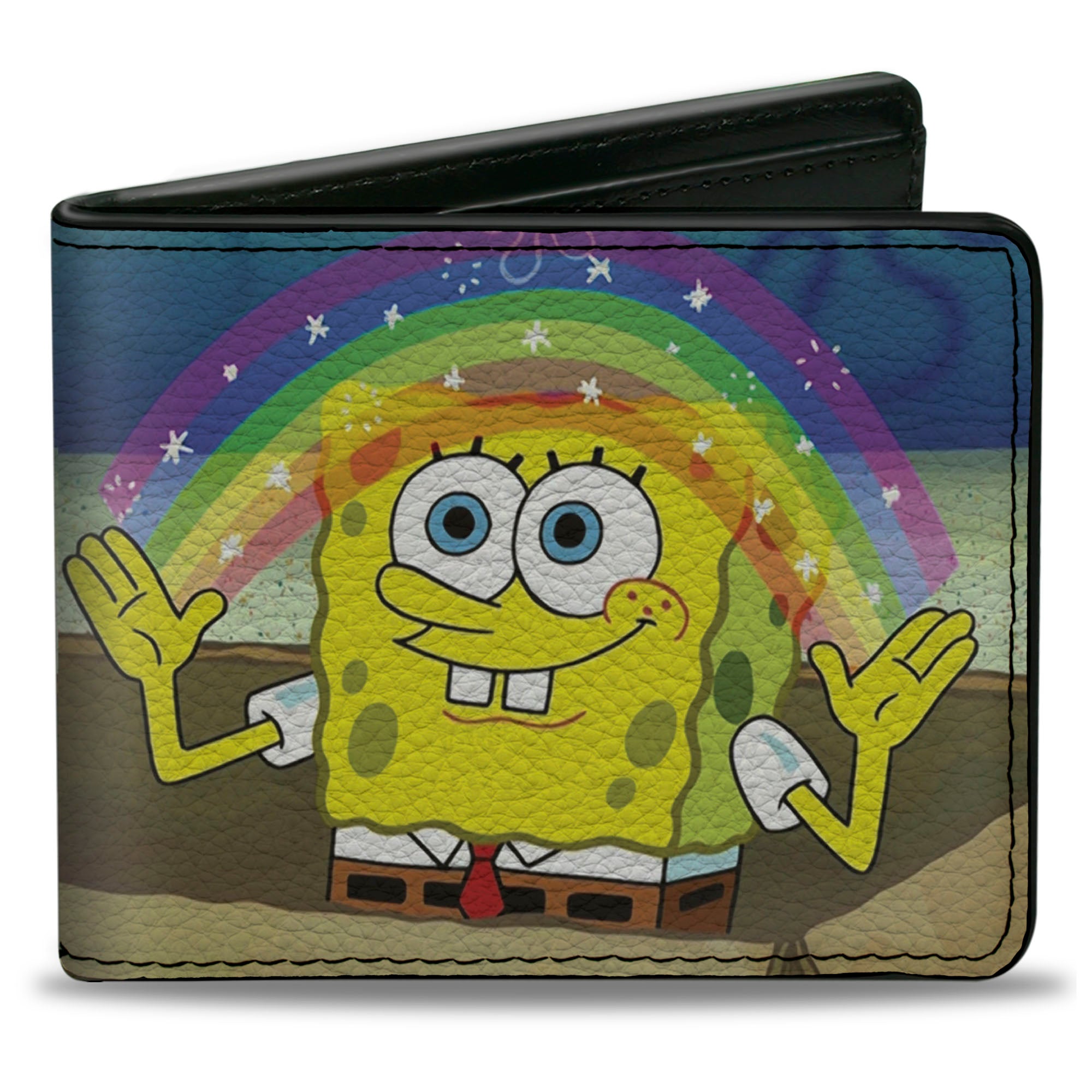 Bi-Fold Wallet - SpongeBob SquarePants Imagination Smiling Rainbow Pose Bi-Fold Wallets Nickelodeon
