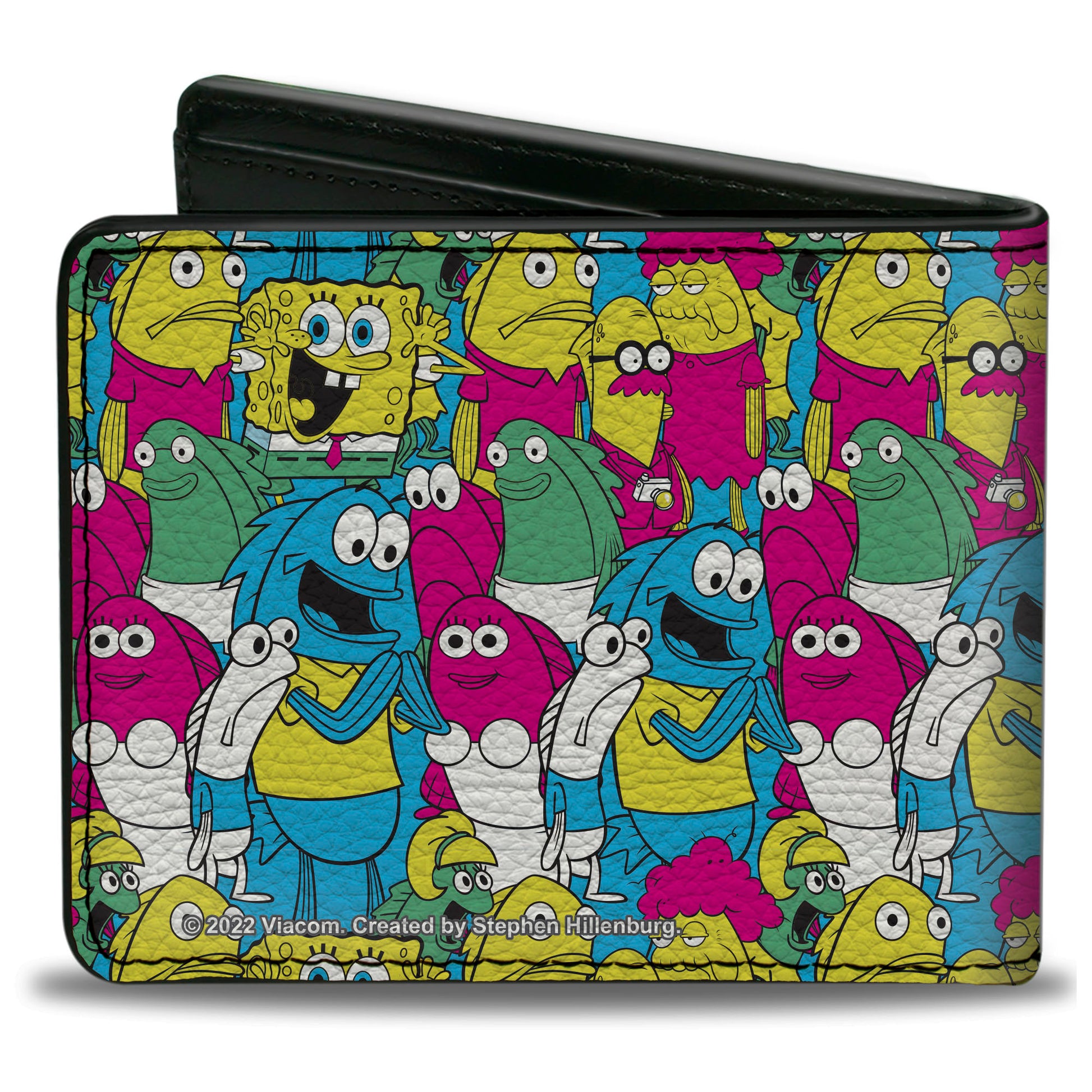 Bi-Fold Wallet - SpongeBob SquarePants and Friends Collage Blue Bi-Fold Wallets SpongeBob SquarePants
