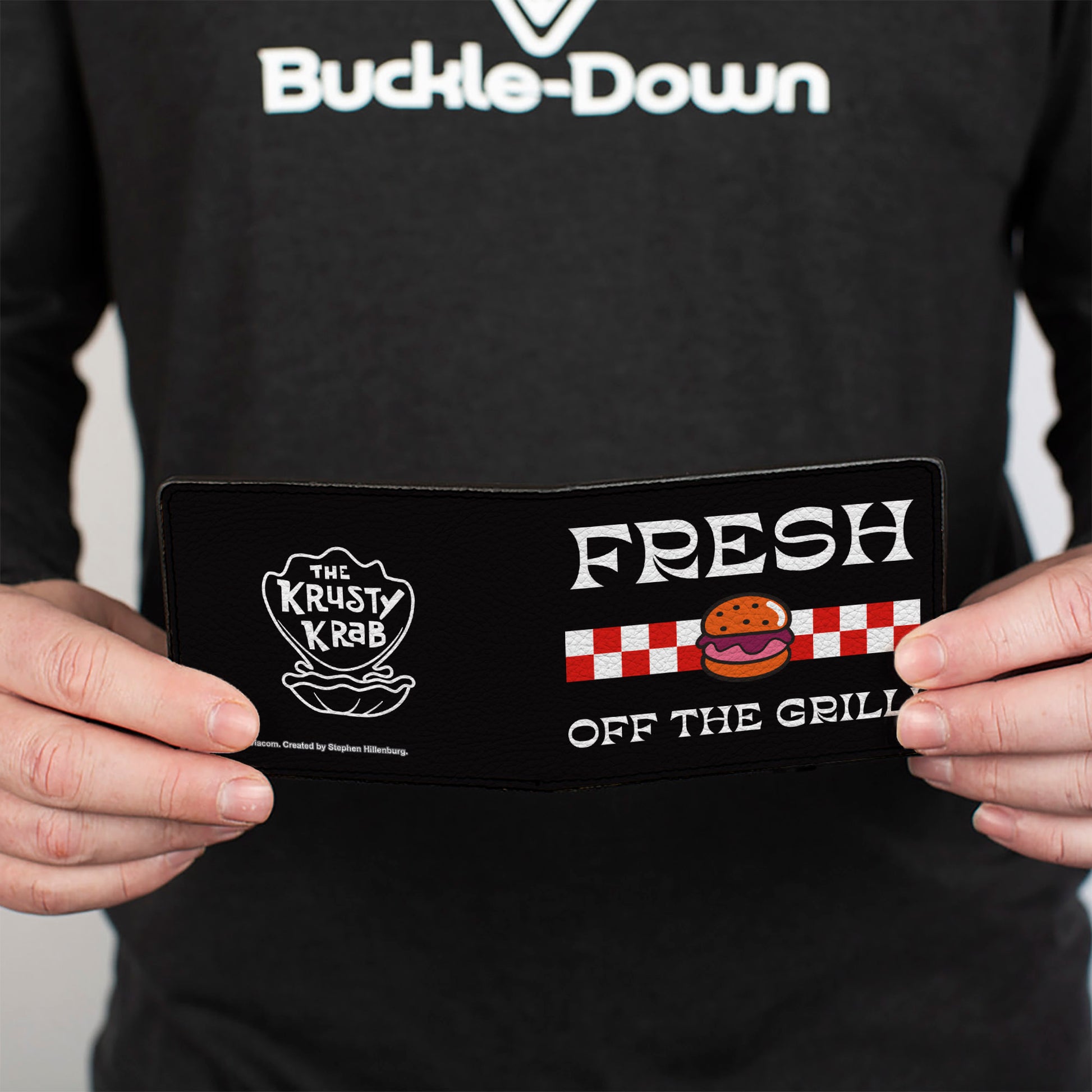 Bi-Fold Wallet - SpongeBob SquarePants The Krusty Krab FRESH OFF THE GRILL Black/White Bi-Fold Wallets SpongeBob SquarePants