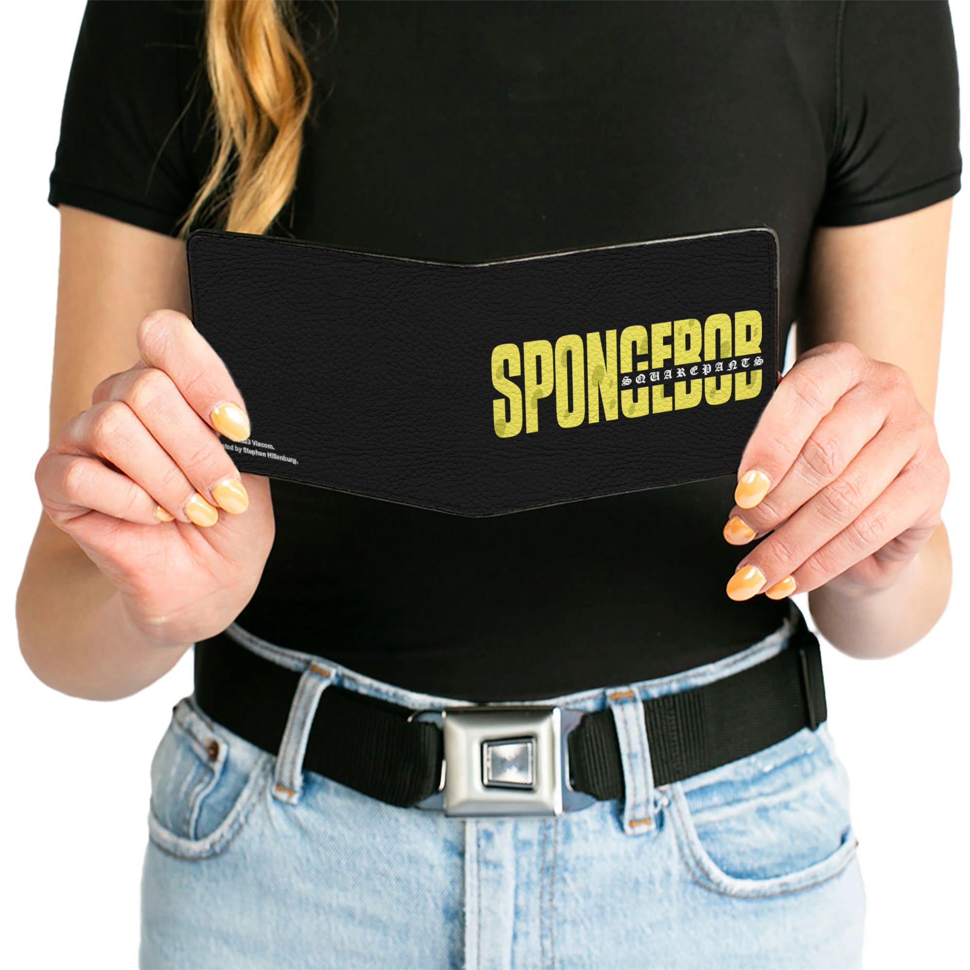 Bi-Fold Wallet - SPONGEBOB SQUAREPANTS Title Black/Yellow Bi-Fold Wallets Nickelodeon