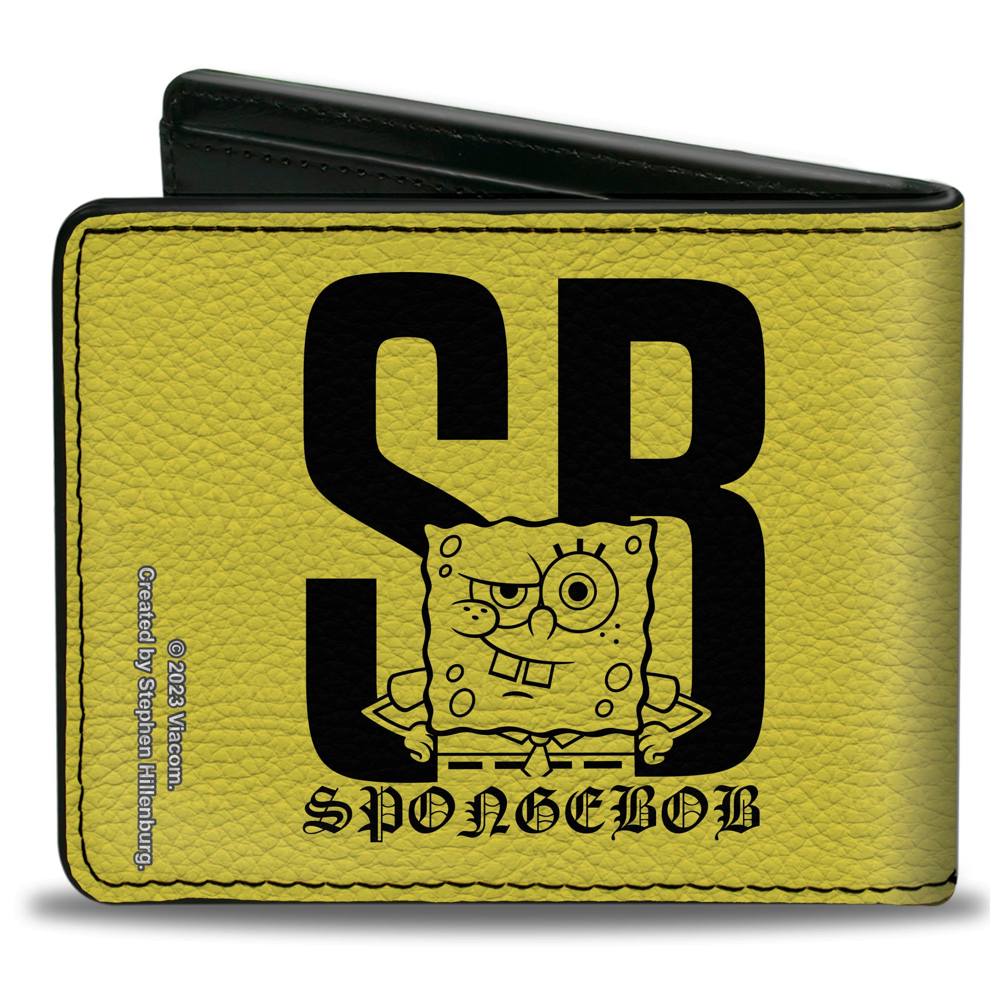 Bi-Fold Wallet - SpongeBob SB Winking Pose Yellow/Black Bi-Fold Wallets SpongeBob SquarePants