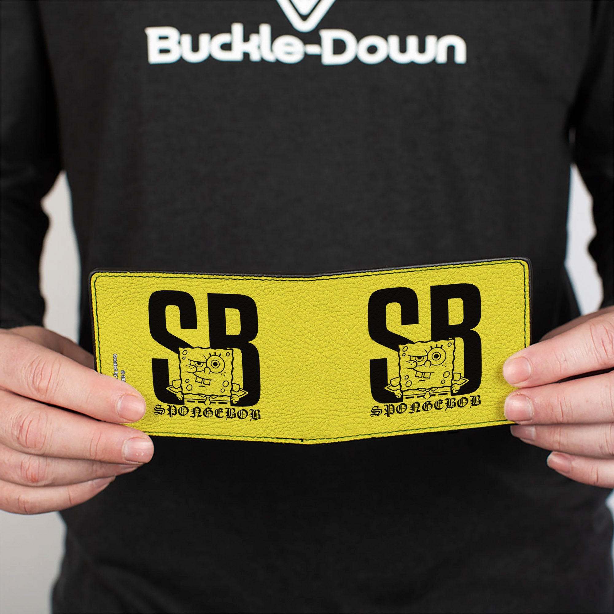 Bi-Fold Wallet - SpongeBob SB Winking Pose Yellow/Black Bi-Fold Wallets SpongeBob SquarePants