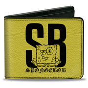 Bi-Fold Wallet - SpongeBob SB Winking Pose Yellow/Black Bi-Fold Wallets SpongeBob SquarePants
