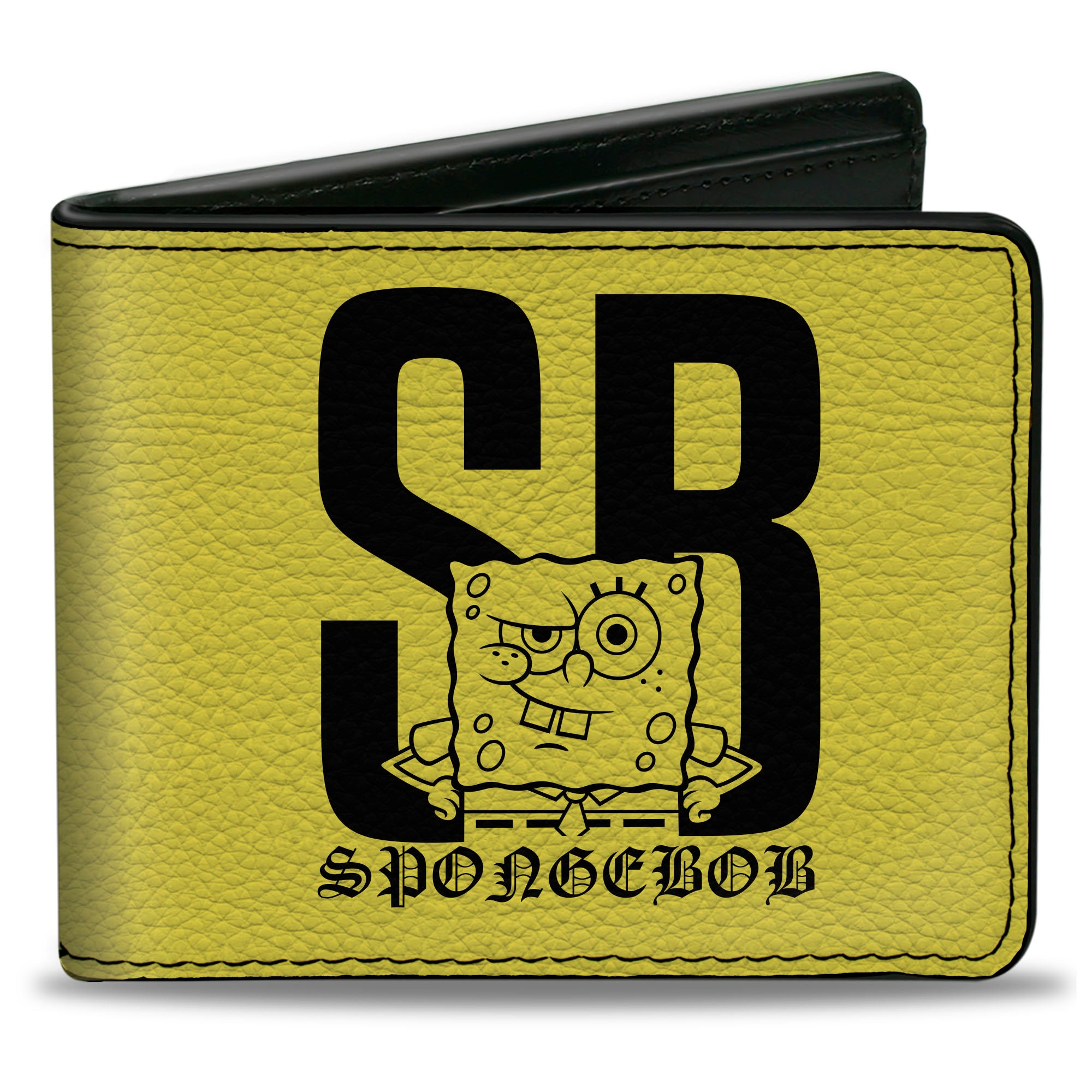 Bi-Fold Wallet - SpongeBob SB Winking Pose Yellow/Black Bi-Fold Wallets SpongeBob SquarePants