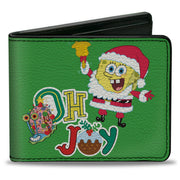 Bi-Fold Wallet - SpongeBob SquarePants and Gary OH JOY Holiday Christmas Pose Green Bi-Fold Wallets SpongeBob SquarePants