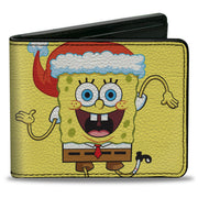 Bi-Fold Wallet - SpongeBob SquarePants Wavy Arms Santa Holiday Christmas Pose Yellow Bi-Fold Wallets SpongeBob SquarePants