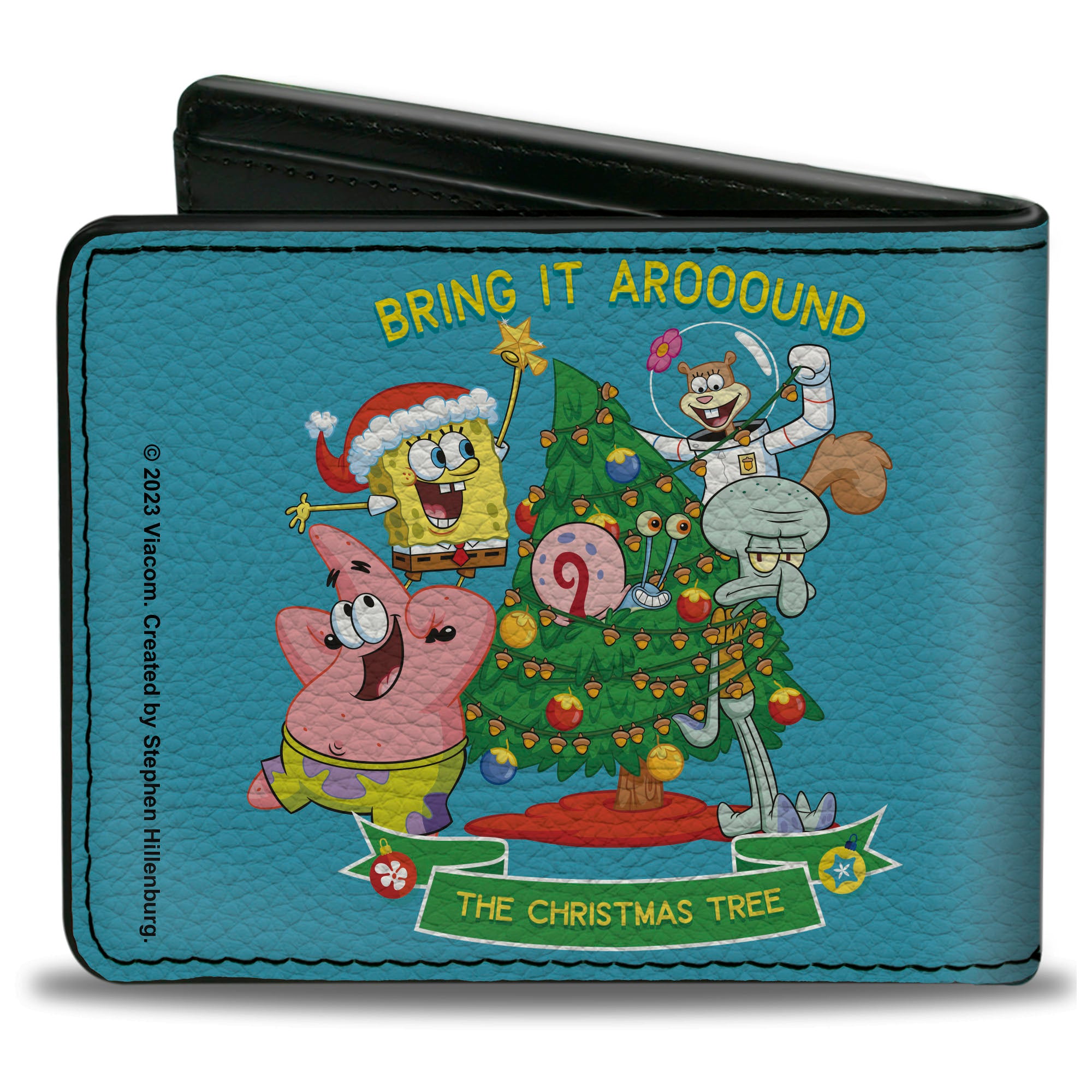 Bi-Fold Wallet - SpongeBob SquarePants THE CHRISTMAS TREE Group Pose Blue Bi-Fold Wallets Nickelodeon