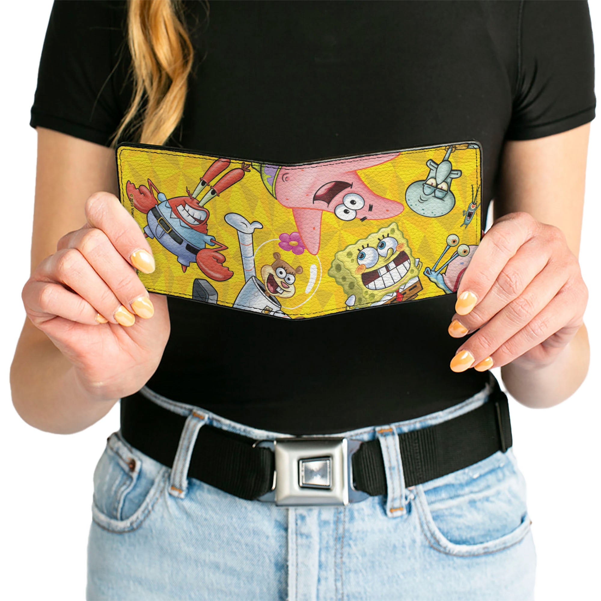 Bi-Fold Wallet - SpongeBob SquarePants Characters Pose Toss Yellows Bi-Fold Wallets SpongeBob SquarePants