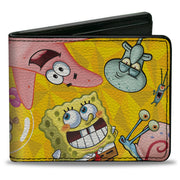Bi-Fold Wallet - SpongeBob SquarePants Characters Pose Toss Yellows Bi-Fold Wallets SpongeBob SquarePants