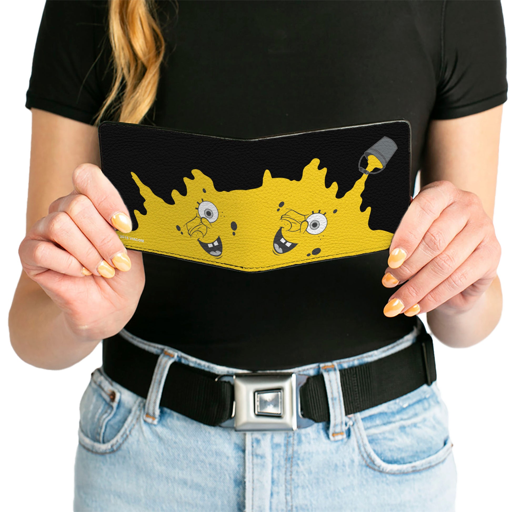 Bi-Fold Wallet - SpongeBob Paint Bucket Black Yellow Bi-Fold Wallets SpongeBob SquarePants