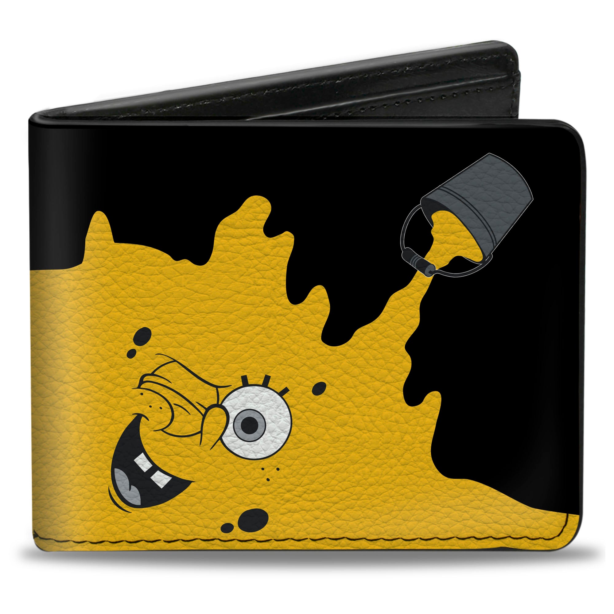 Bi-Fold Wallet - SpongeBob Paint Bucket Black Yellow Bi-Fold Wallets SpongeBob SquarePants