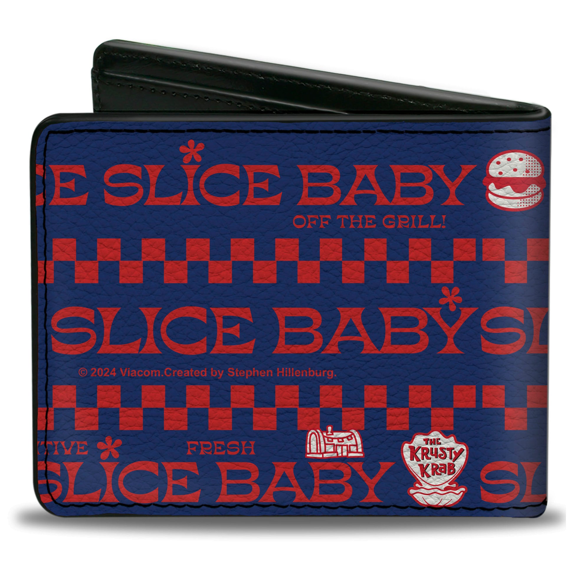Bi-Fold Wallet - SpongeBob SquarePants The Krusty Krab Crew SLICE SLICE BABY Pose Blue/Red Bi-Fold Wallets SpongeBob SquarePants