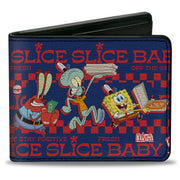 Bi-Fold Wallet - SpongeBob SquarePants The Krusty Krab Crew SLICE SLICE BABY Pose Blue/Red Bi-Fold Wallets SpongeBob SquarePants