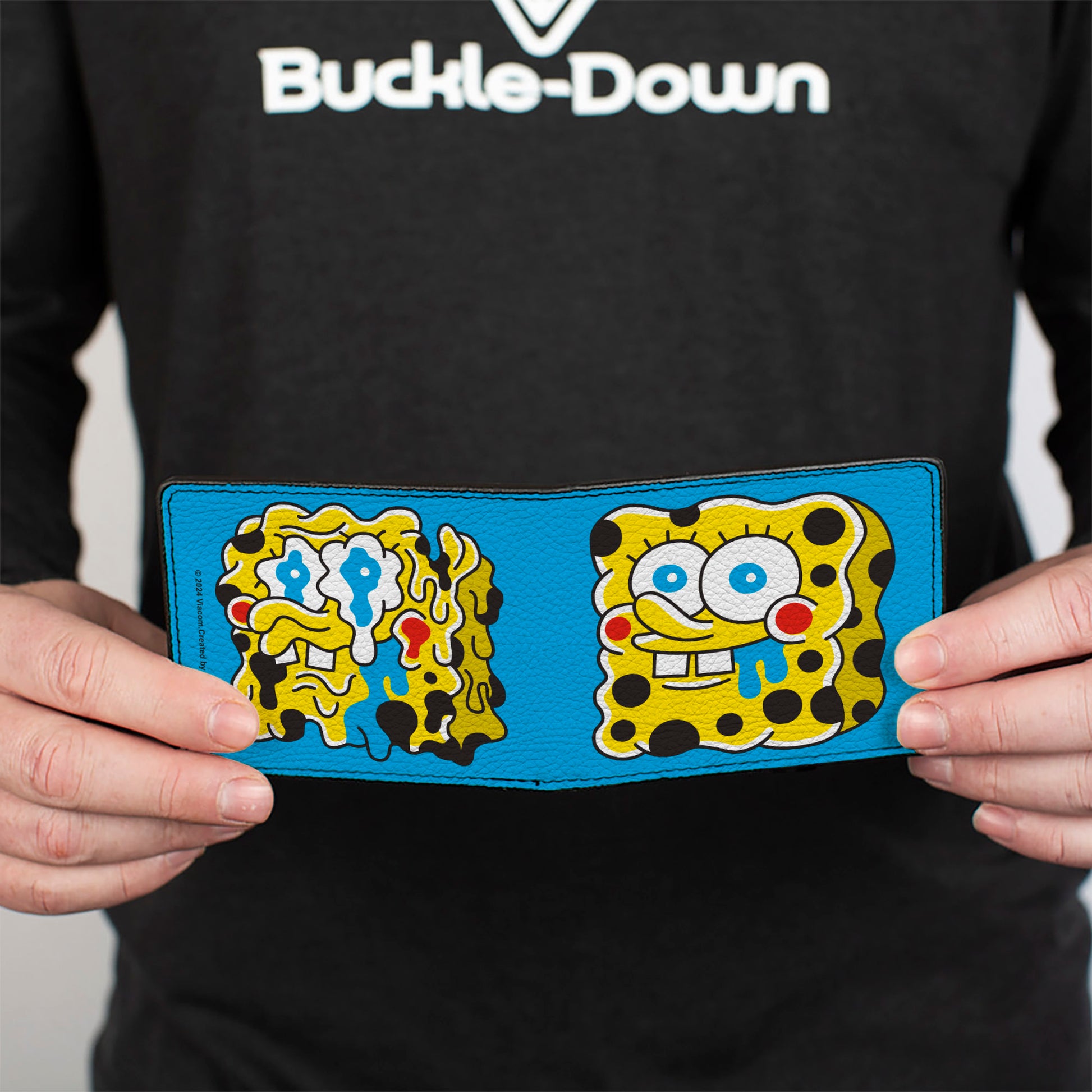 Bi-Fold Wallet - SpongeBob SquarePants Drooling and Melting Faces Blue Bi-Fold Wallets SpongeBob SquarePants