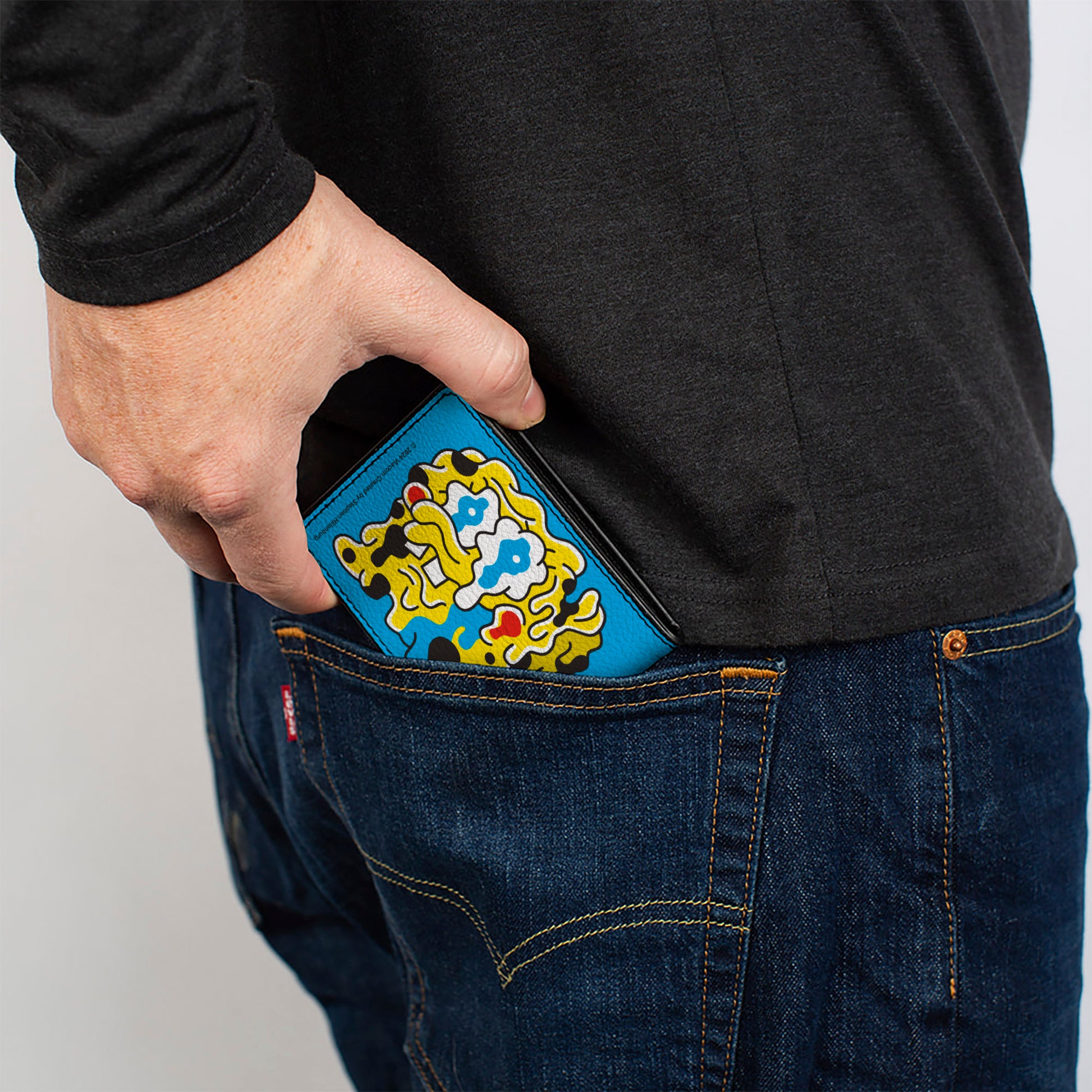 Bi-Fold Wallet - SpongeBob SquarePants Drooling and Melting Faces Blue Bi-Fold Wallets SpongeBob SquarePants