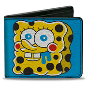Bi-Fold Wallet - SpongeBob SquarePants Drooling and Melting Faces Blue Bi-Fold Wallets SpongeBob SquarePants