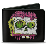 Bi-Fold Wallet - SpongeBob SquarePants SPONGEBOB Slime Text and Skull Black Bi-Fold Wallets SpongeBob SquarePants
