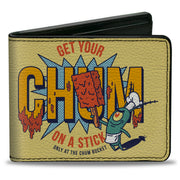 Bi-Fold Wallet - SpongeBob SquarePants Plankton GET YOUR CHUM ON A STICK Pose Yellow Bi-Fold Wallets SpongeBob SquarePants