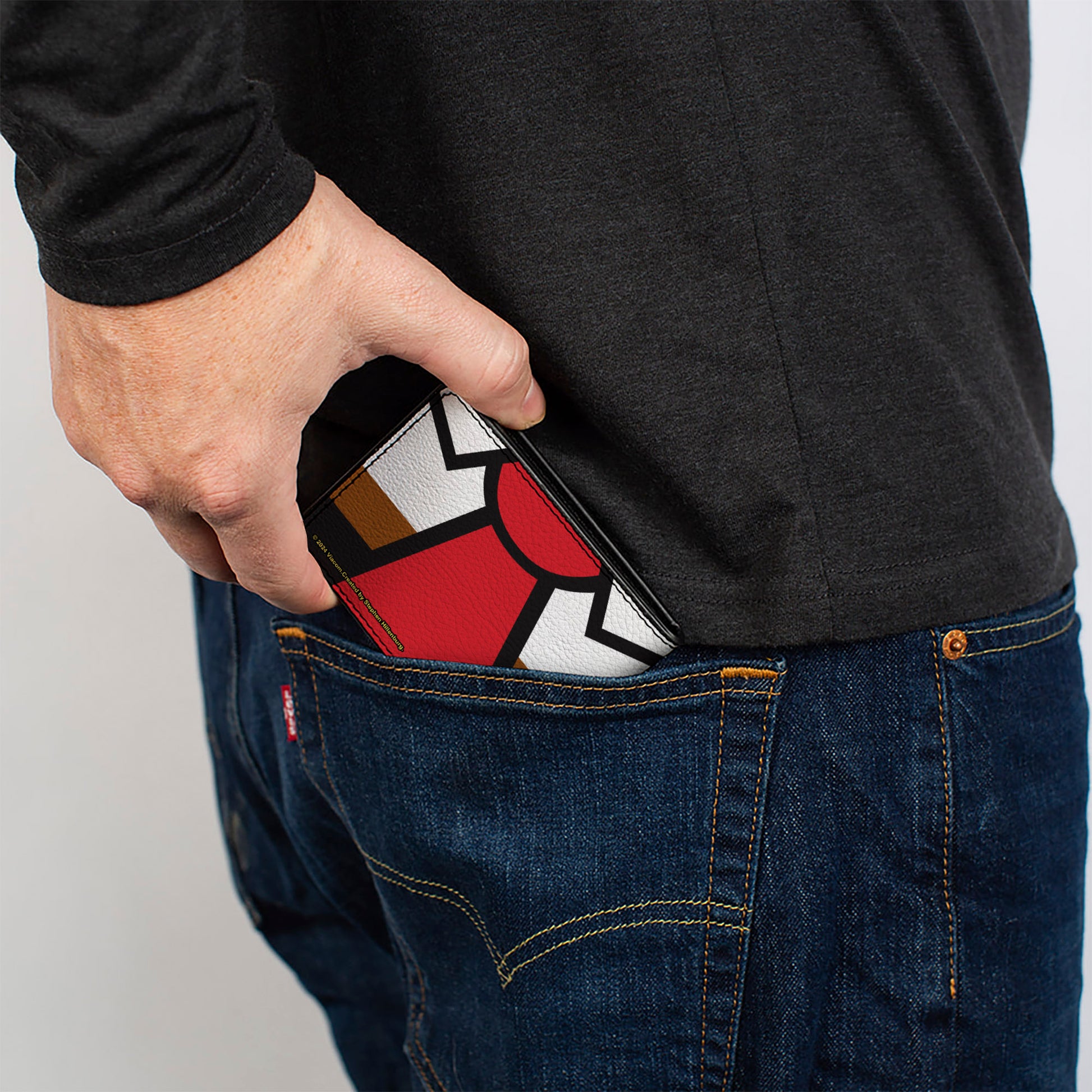 Bi-Fold Wallet - SpongeBob SquarePants Face and Tie Character Close-Up Blocks Bi-Fold Wallets SpongeBob SquarePants