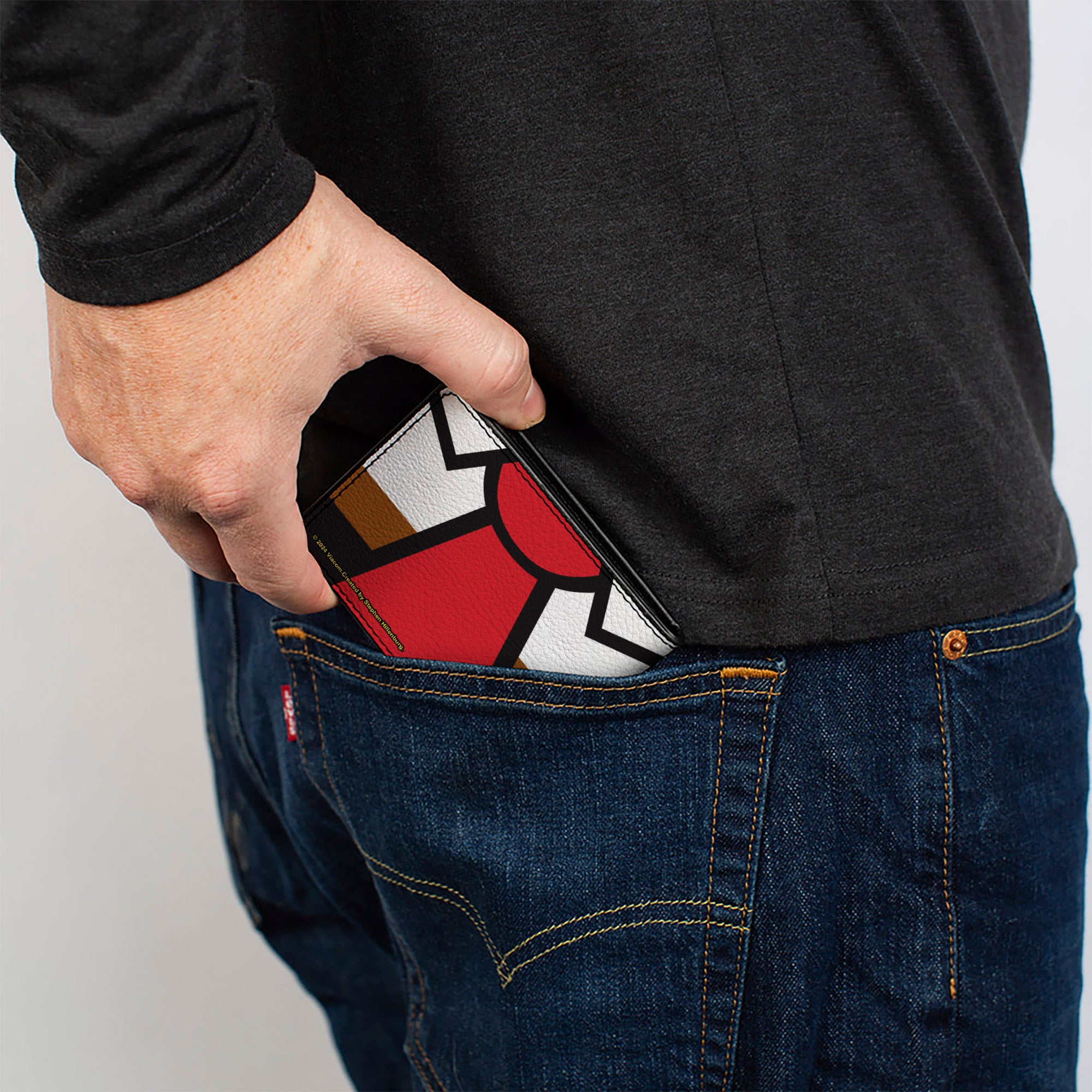 Bi-Fold Wallet - SpongeBob SquarePants Face and Tie Character Close-Up Blocks Bi-Fold Wallets SpongeBob SquarePants