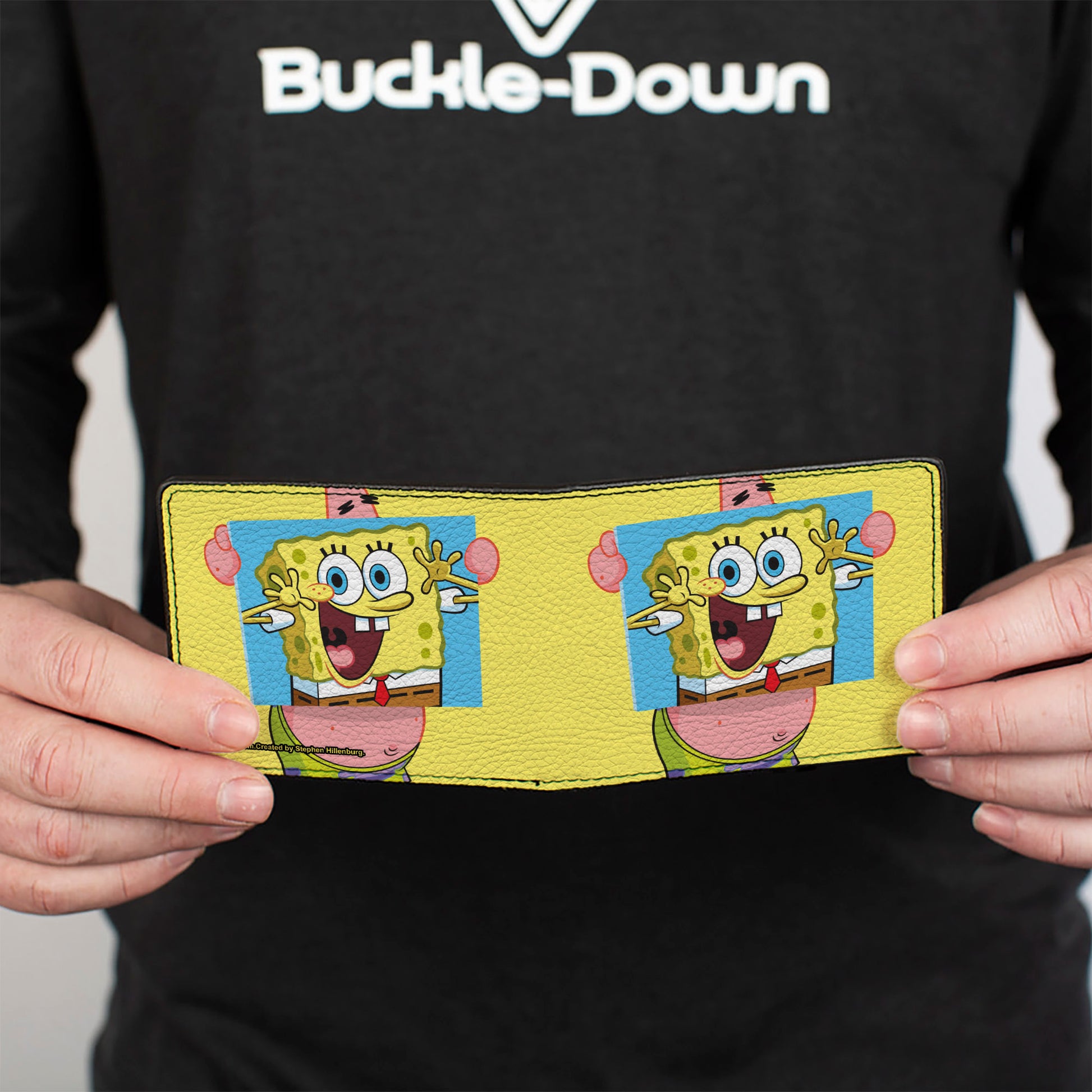 Bi-Fold Wallet - Patrick Star Holding SpongeBob SquarePants Portrait Pose Yellow Bi-Fold Wallets SpongeBob SquarePants