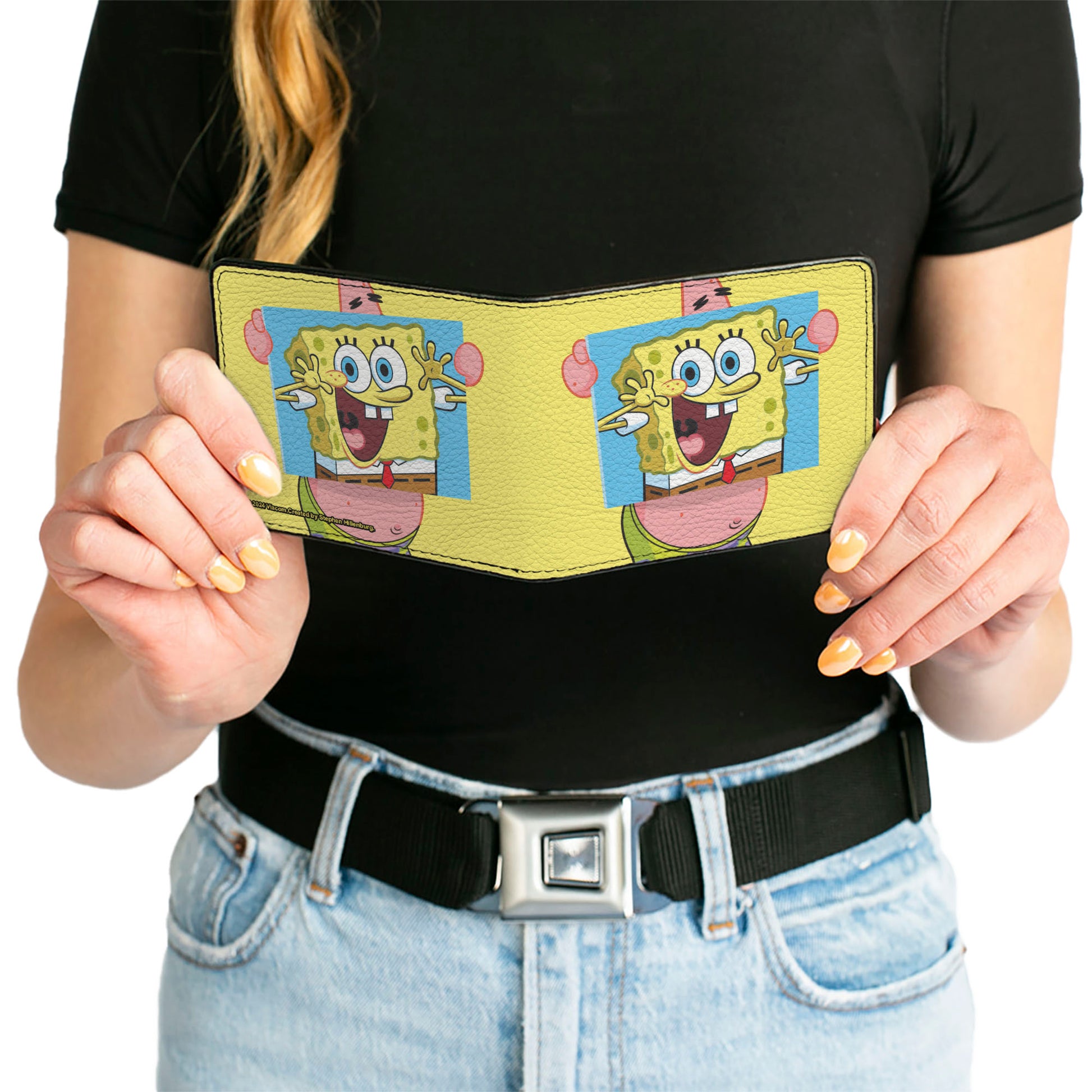 Bi-Fold Wallet - Patrick Star Holding SpongeBob SquarePants Portrait Pose Yellow Bi-Fold Wallets SpongeBob SquarePants