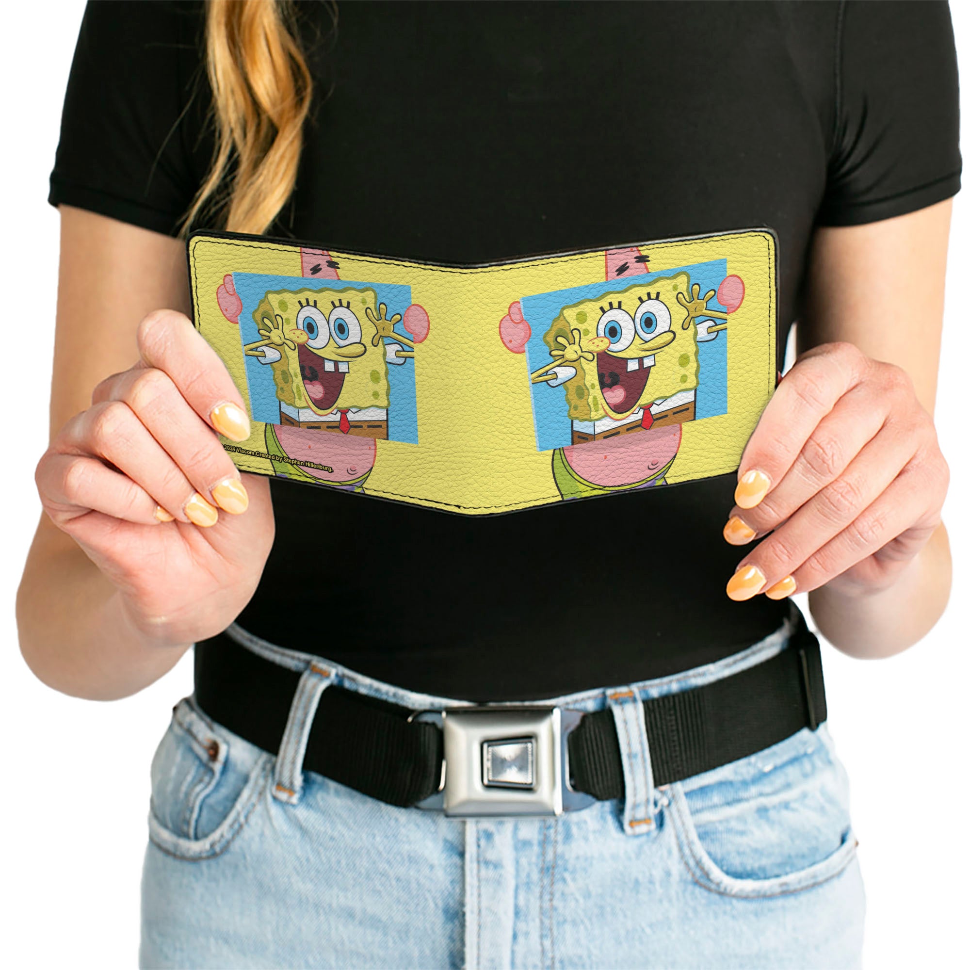 Bi-Fold Wallet - Patrick Star Holding SpongeBob SquarePants Portrait Pose Yellow Bi-Fold Wallets SpongeBob SquarePants